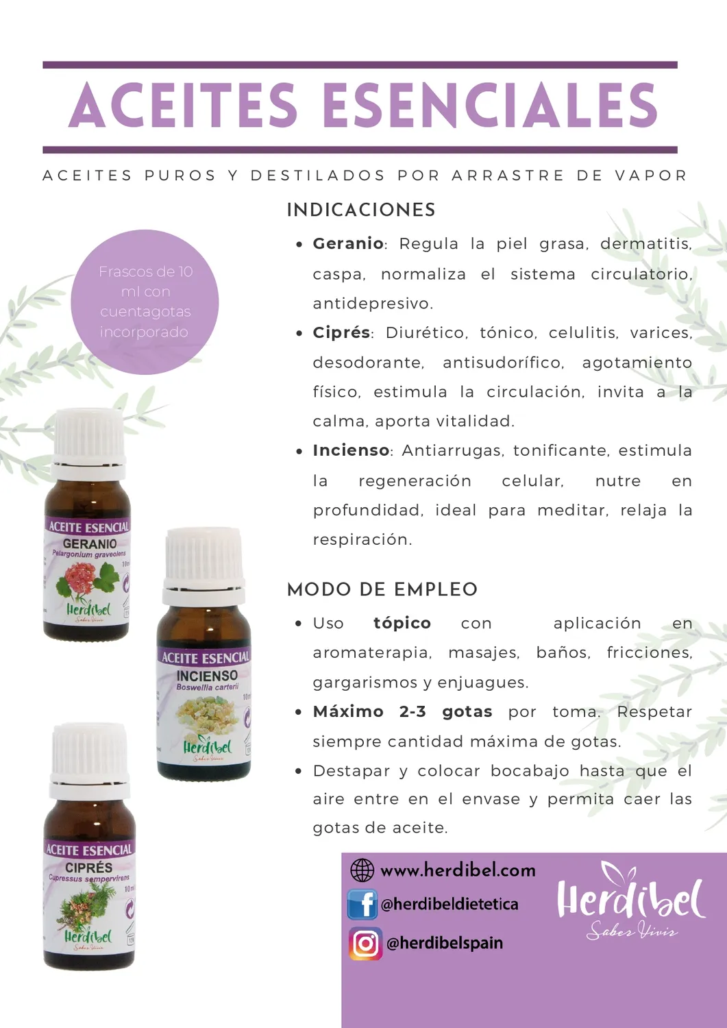 Herdibel Geranium eterisk olja 10 ml hudvård