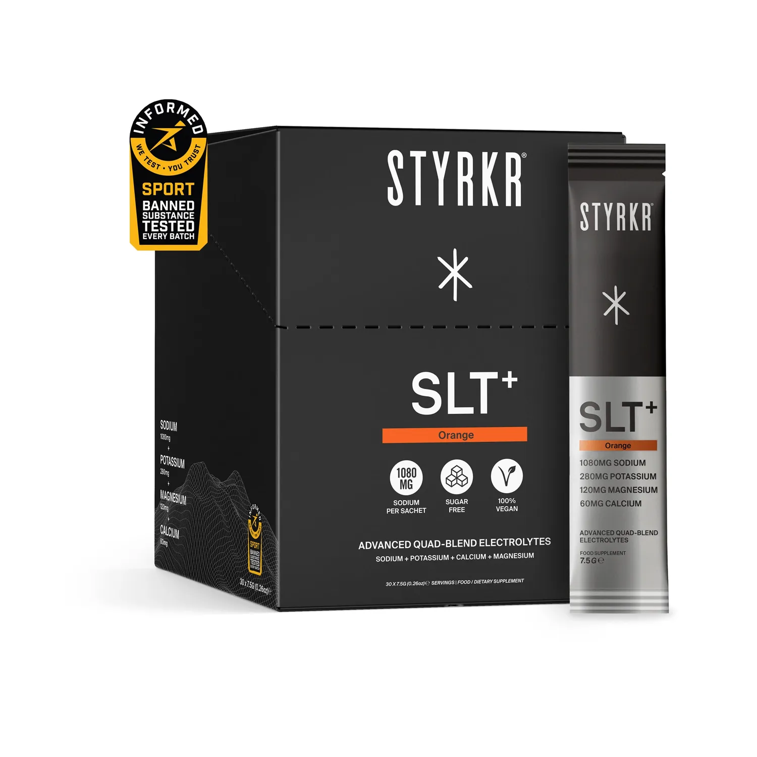 Styrkr SLT+ elektrolytpulver portionspåsar