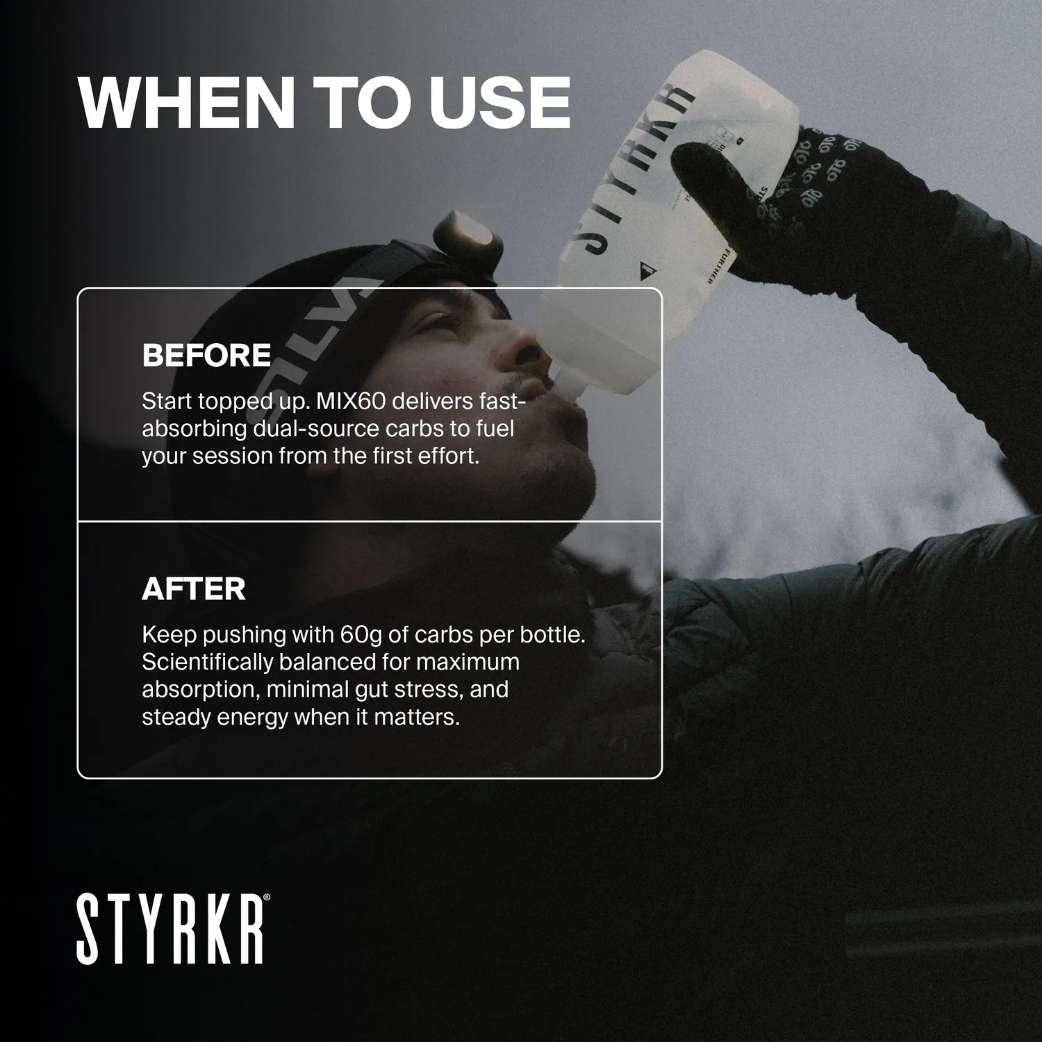 Styrkr MIX60 energidryck 12-pack 60 g kolhydrater