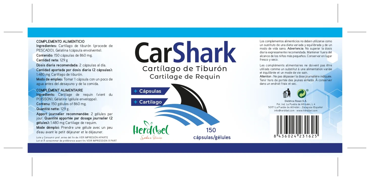 Herdibel Carshark kapslar 150 st för leder