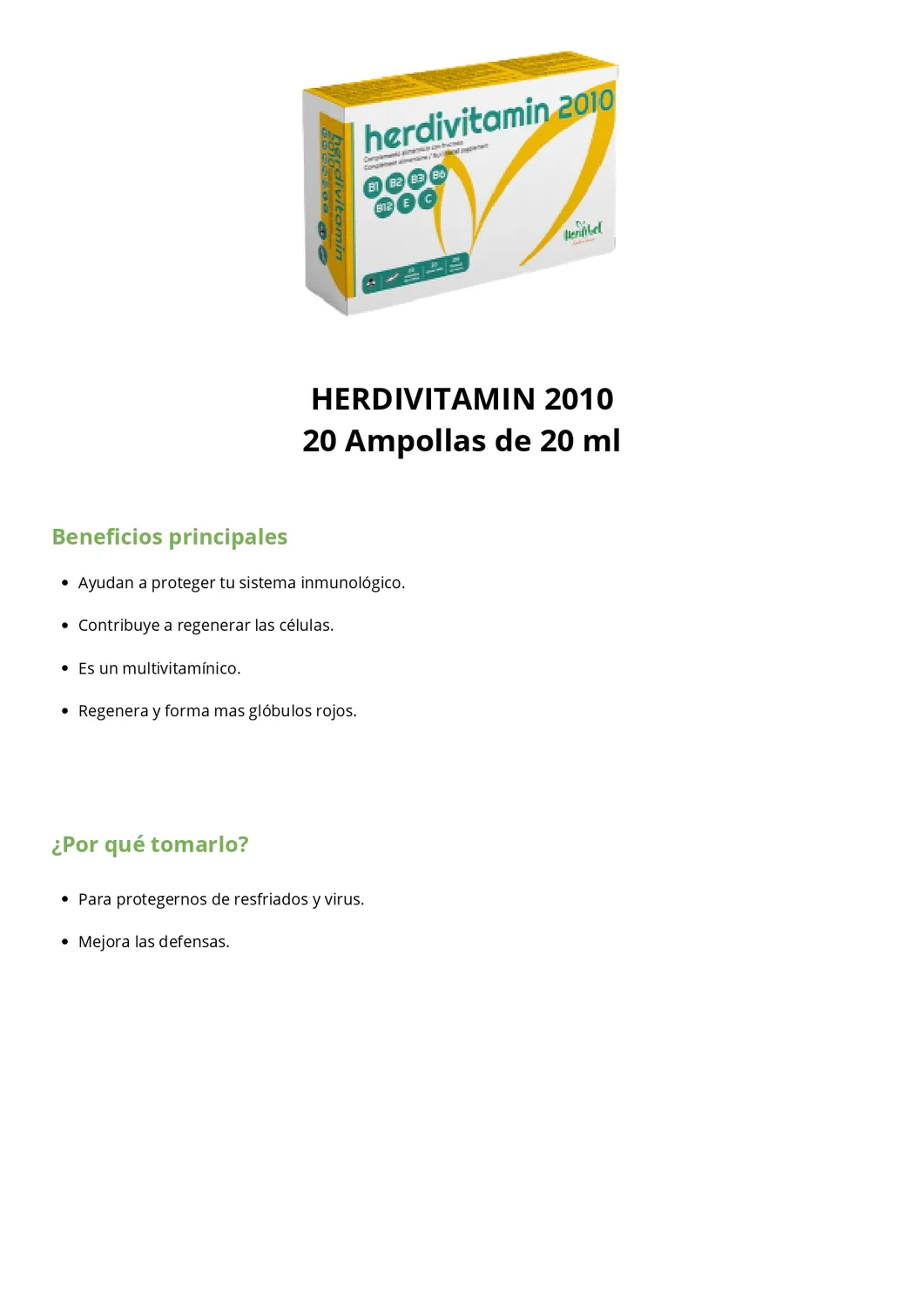 Herdibel Herdivitamin 2010 ampuller 20x10 ml energi