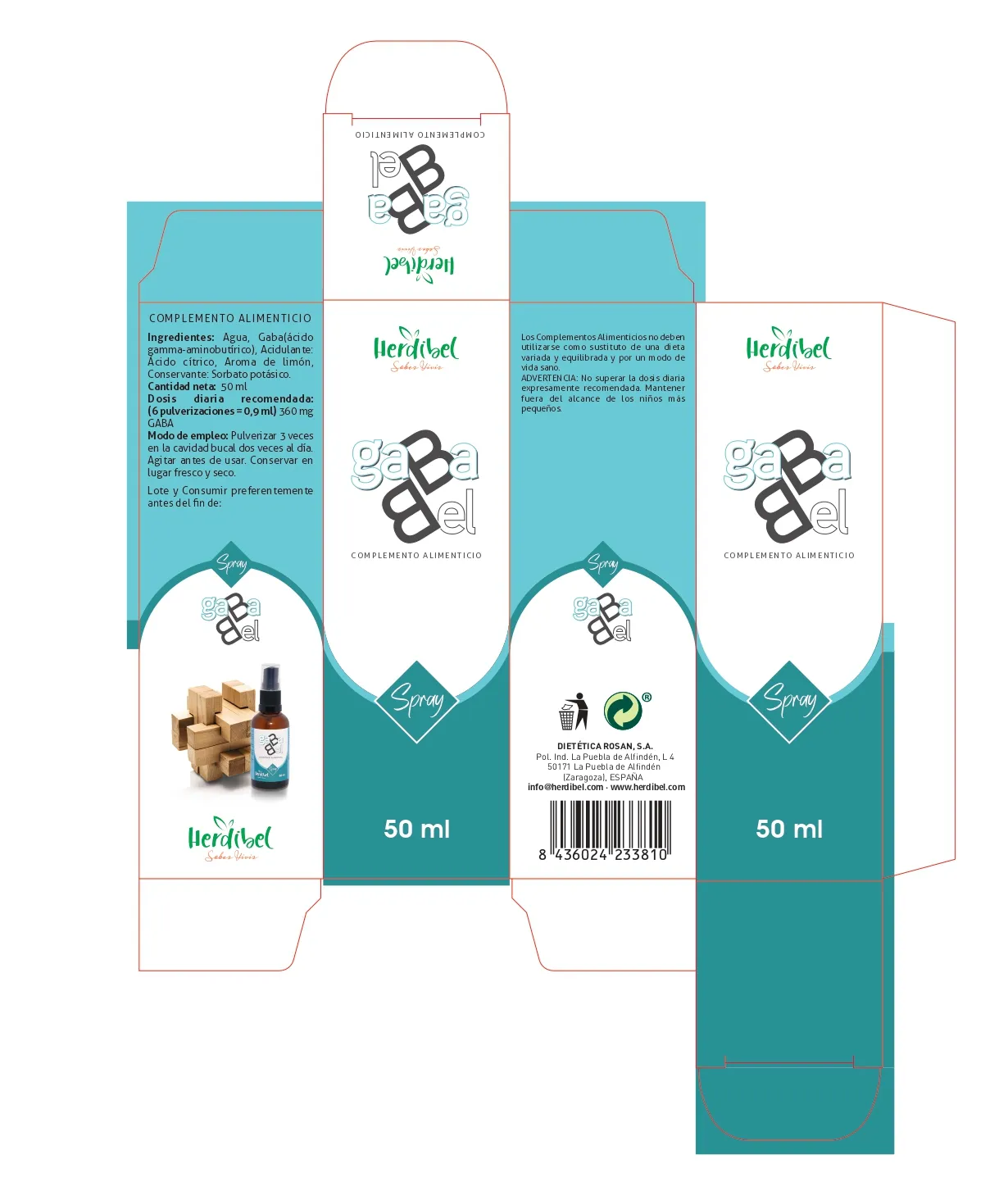 Herdibel Gababel spray 50 ml munspray