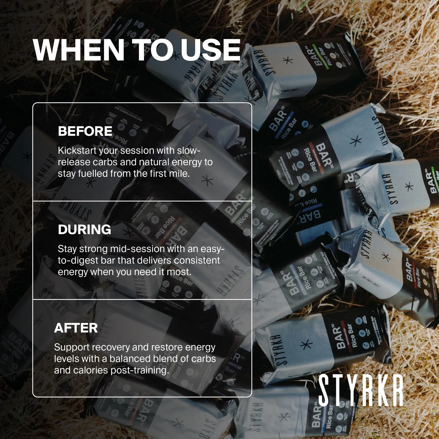 Styrkr BAR30 energibar risbar 12-pack 30g kolhydrater