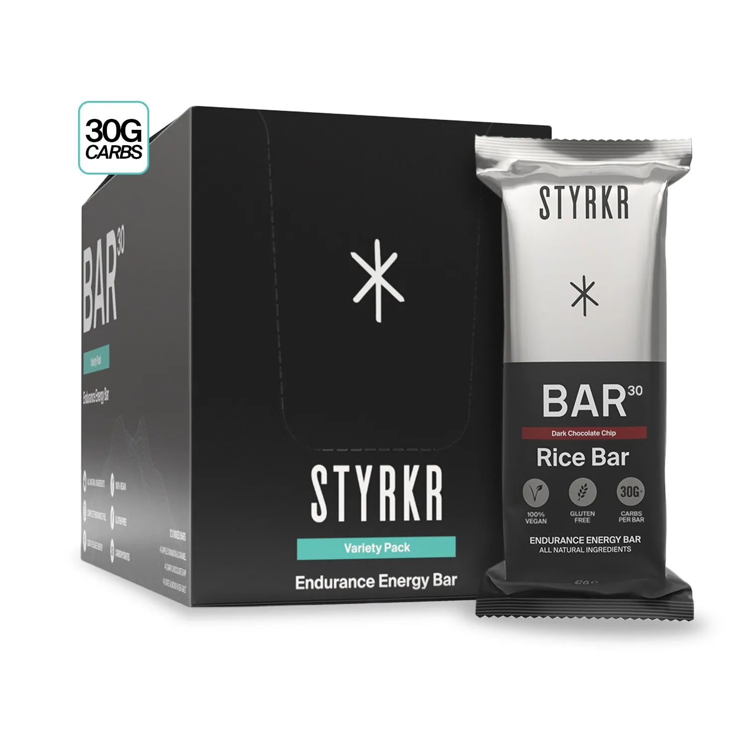 Styrkr BAR30 energibar risbar 12-pack 30g kolhydrater