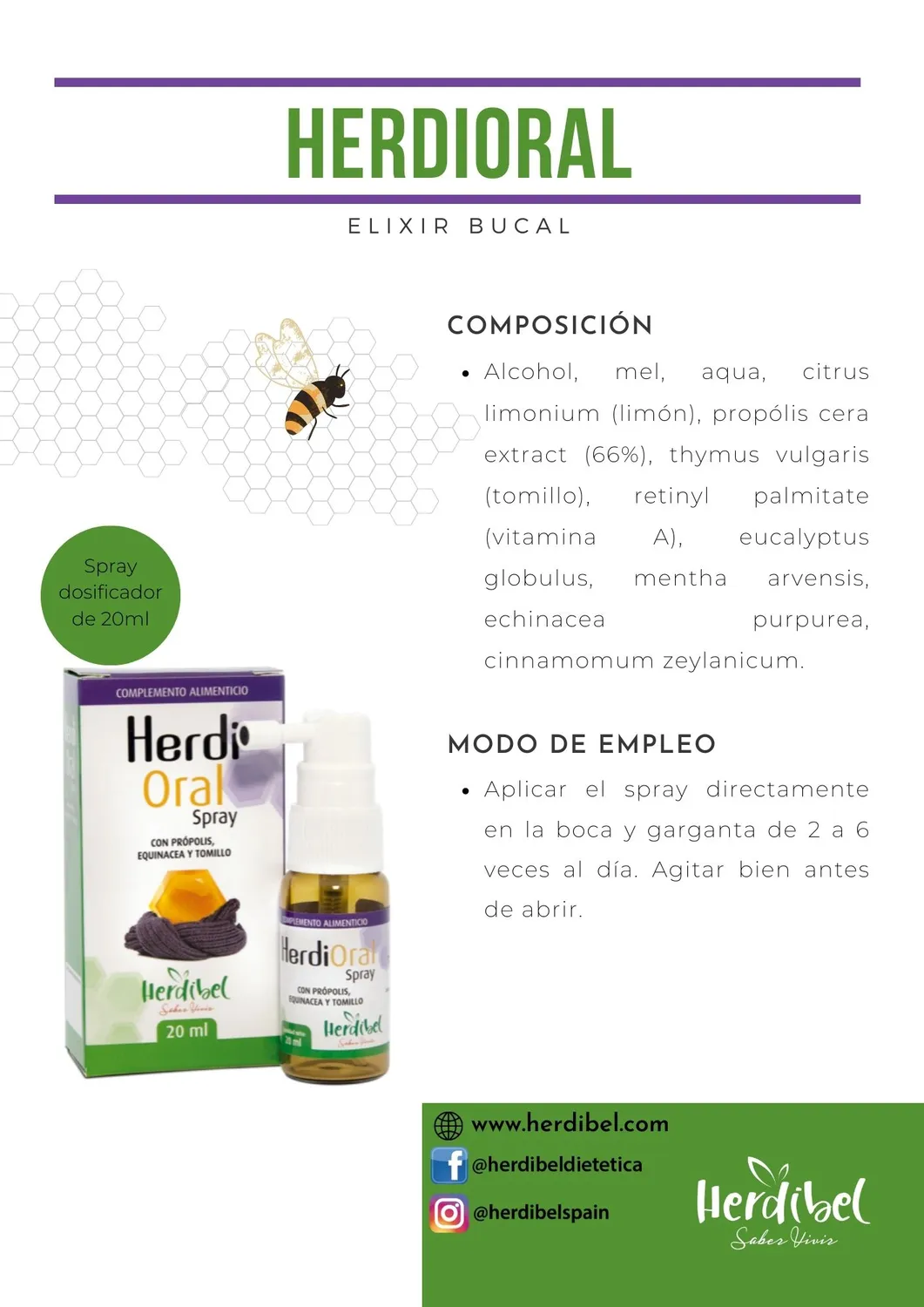 Herdibel Herdioral halsspray 20 ml eukalyptus