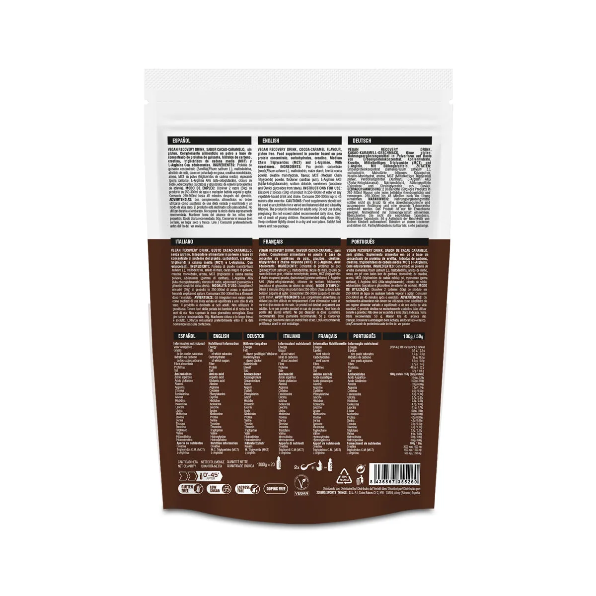 226ERS Vegan Recovery Drink återhämtning caramel chocolate 500g