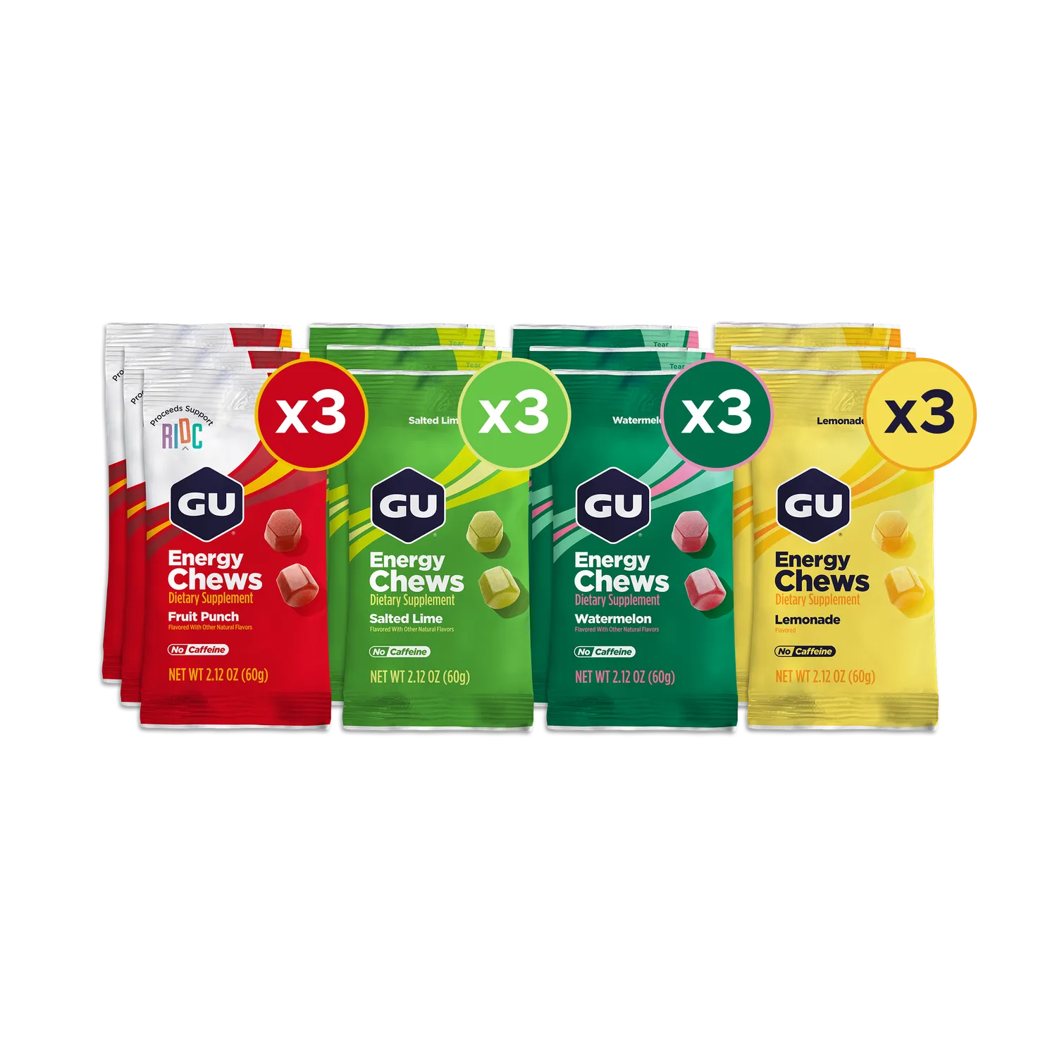 GU Energy Energy Chews energitugg fruit punch 12-pack