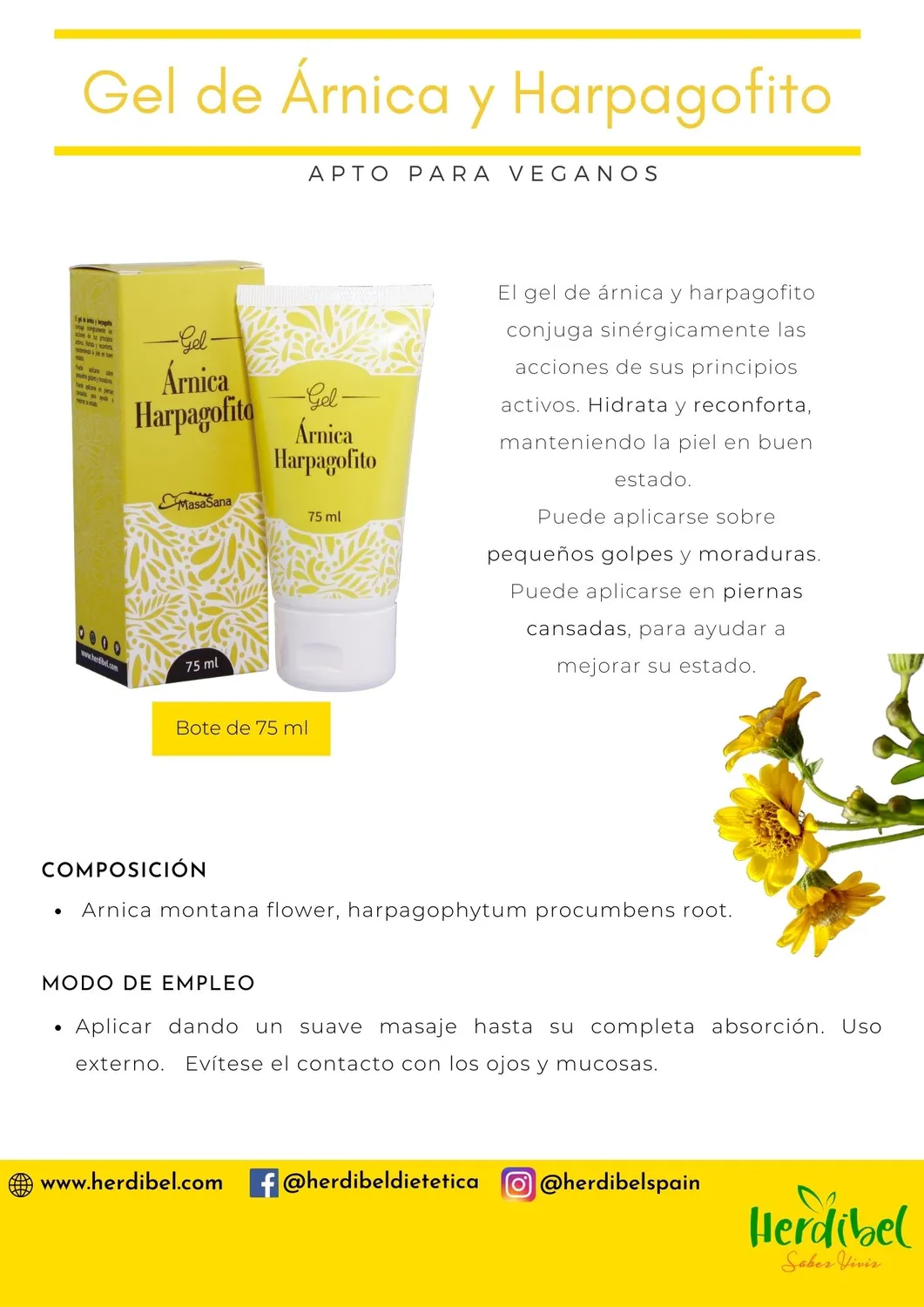 Herdibel MasaSana gelkräm 75 ml arnika