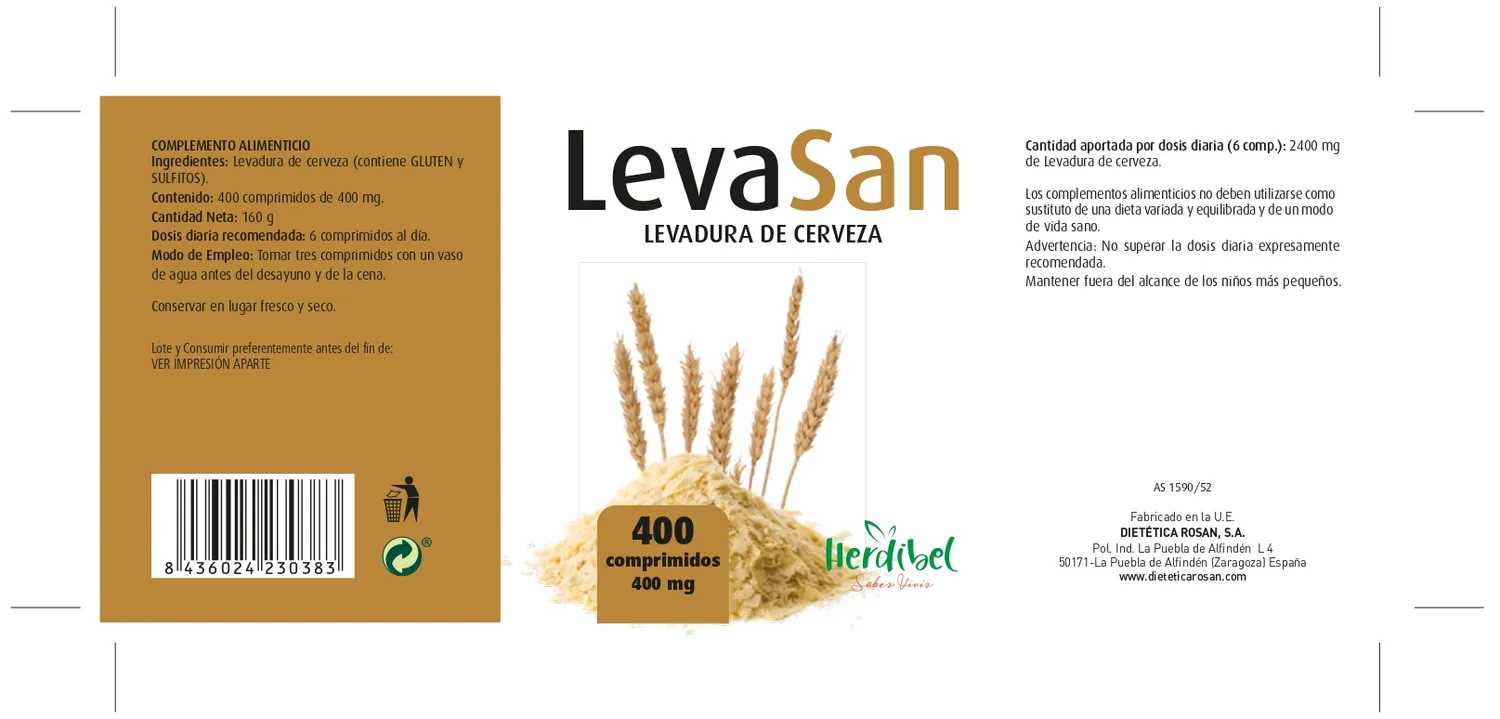 Herdibel Levasan tabletter 400-pack öljäst