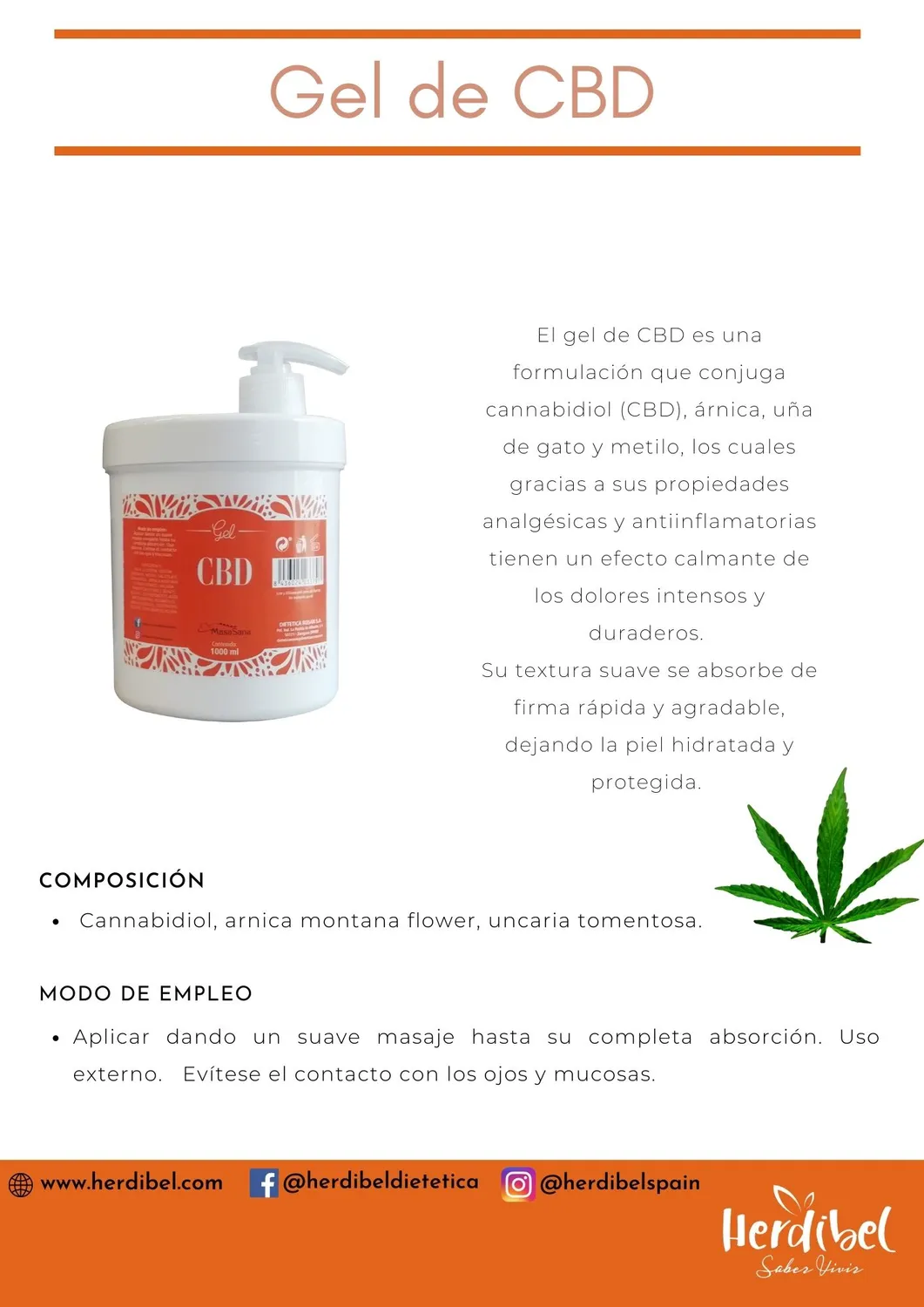 Herdibel CBD gel arnica 1 kg
