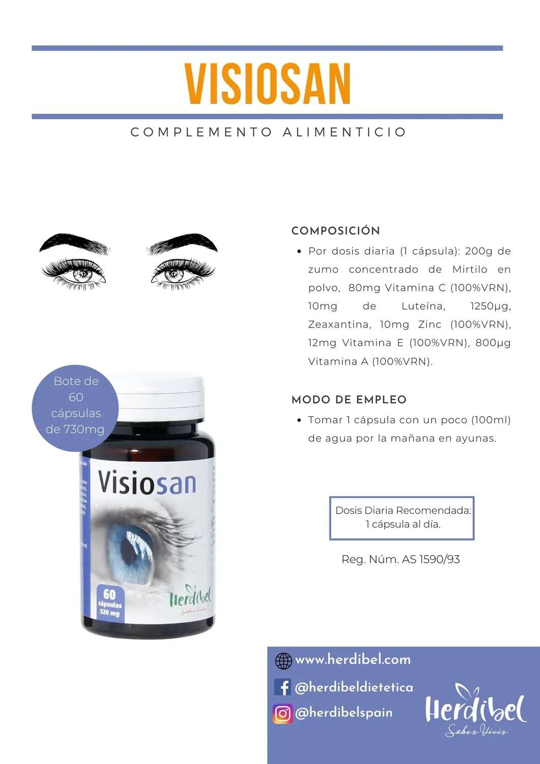 Herdibel Visiosan ögonkapslar 60 st lutein