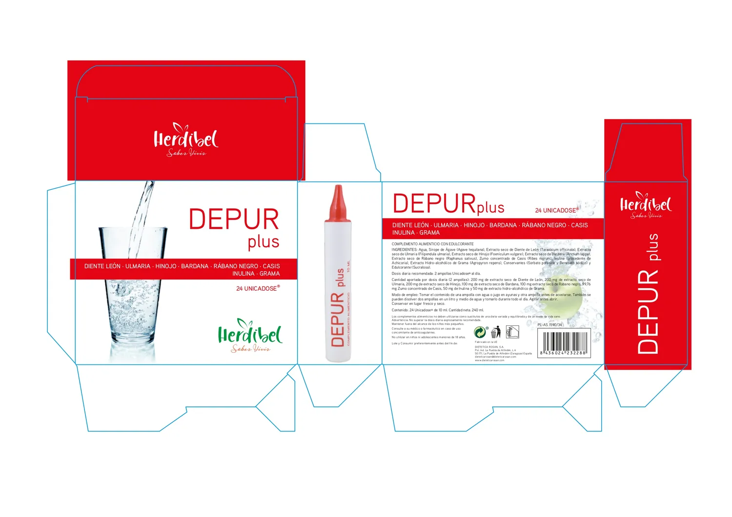 Herdibel Depur Plus örtampuller 2-pack 48x10 ml