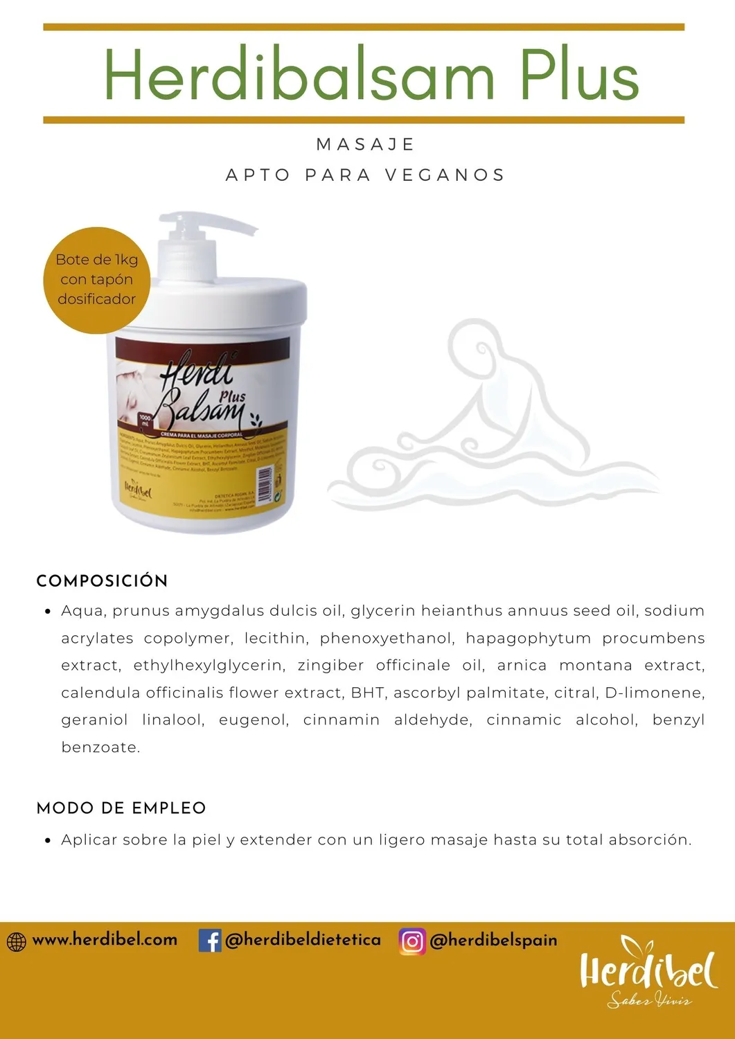Herdibel Herdibalsam massagekräm 1 kg muskelkräm