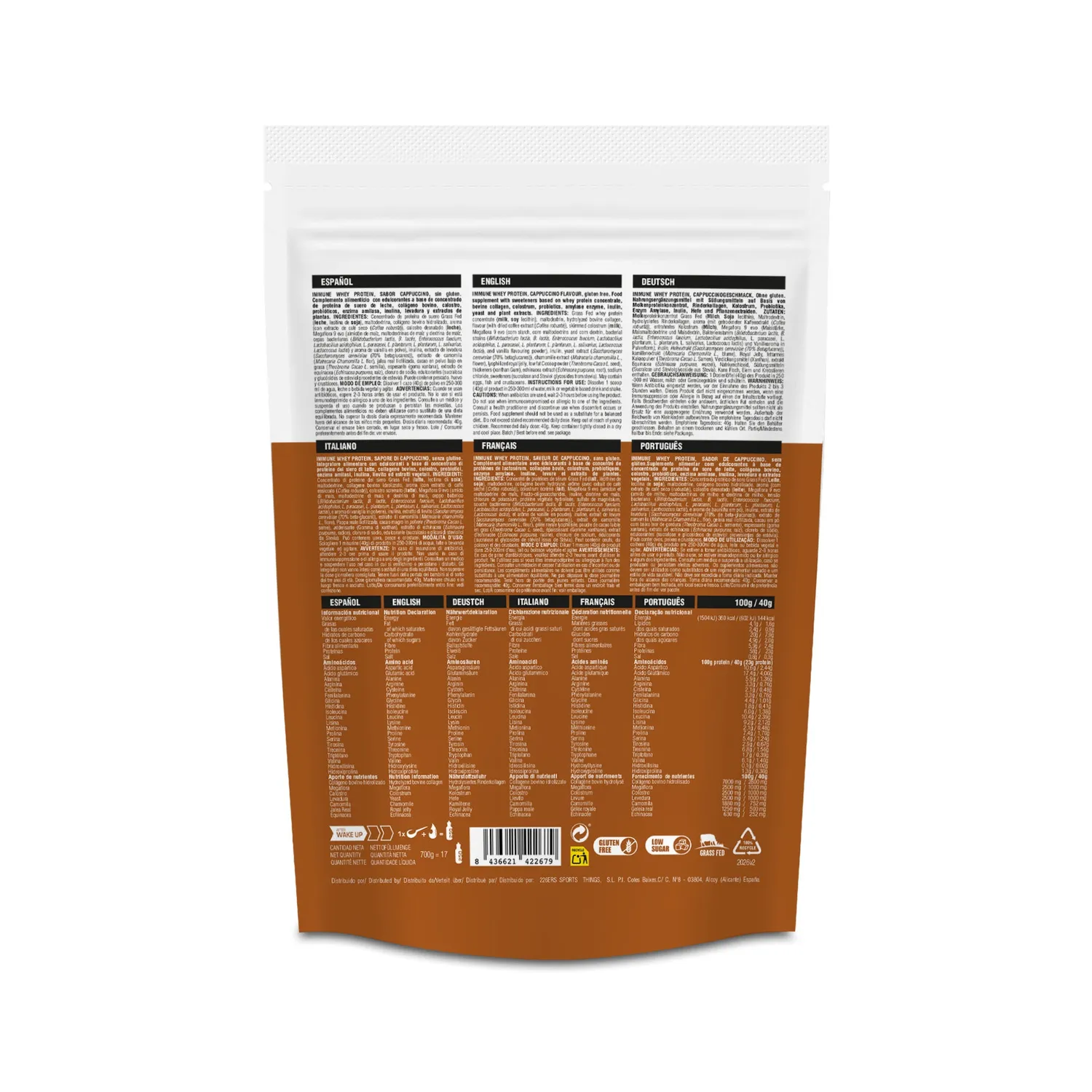 226ERS Immune Whey proteinpulver Cappuccino glutenfri