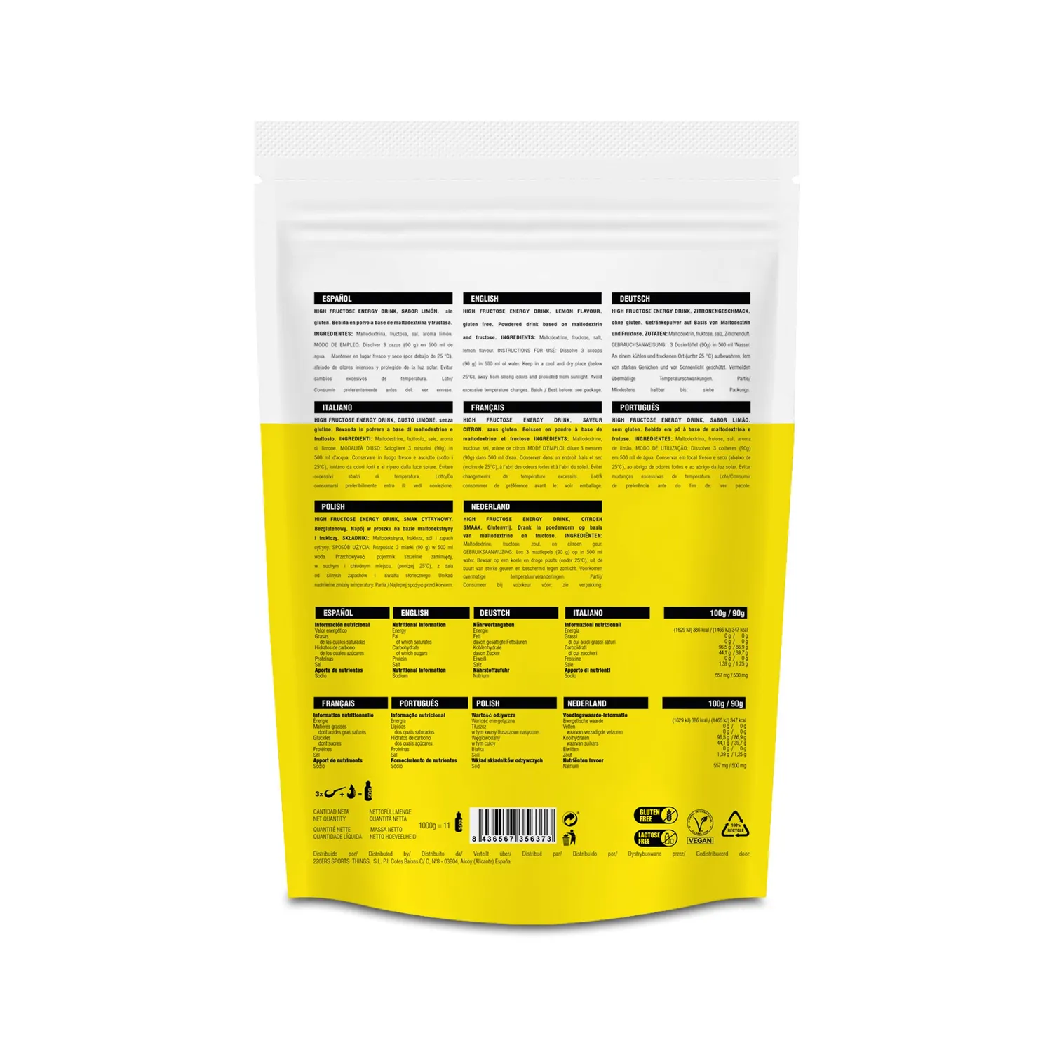 226ERS High Fructose energidryck 1kg kolhydrater