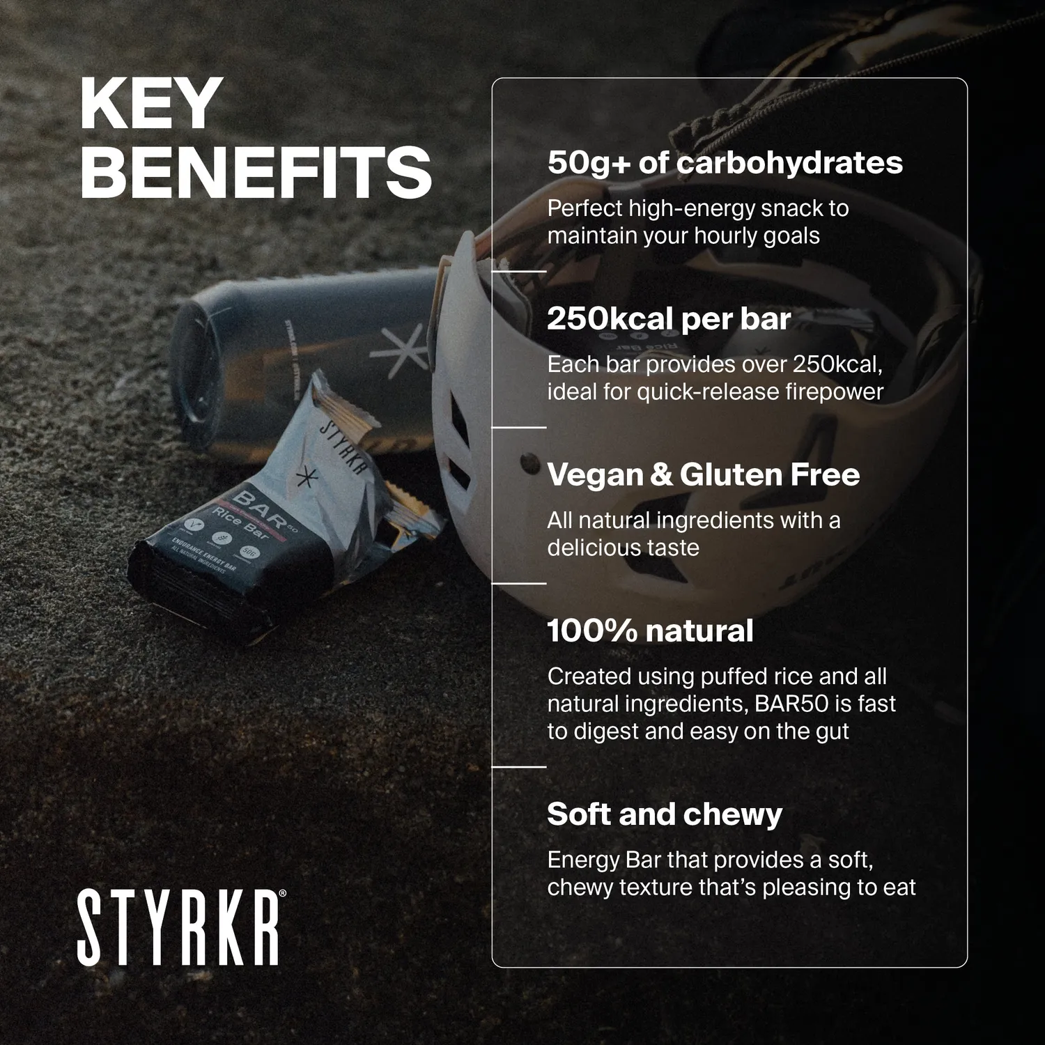Styrkr BAR50 Dark Chocolate Chip energibar 12-pack 50 g