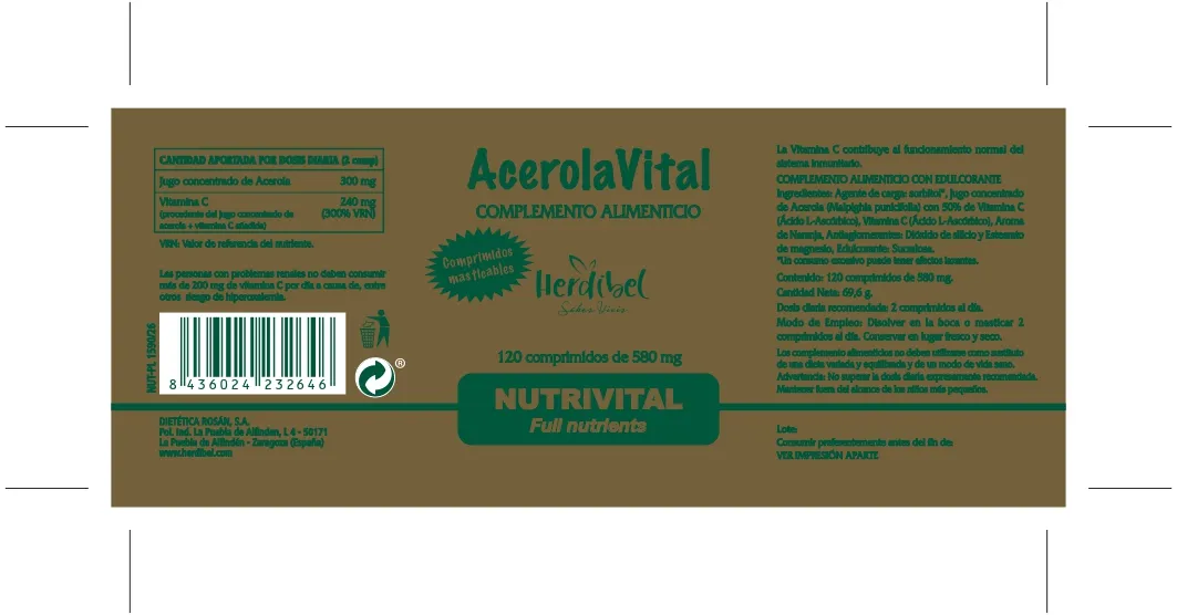Herdibel AcerolaVital C-vitamintabletter 120 st acerola