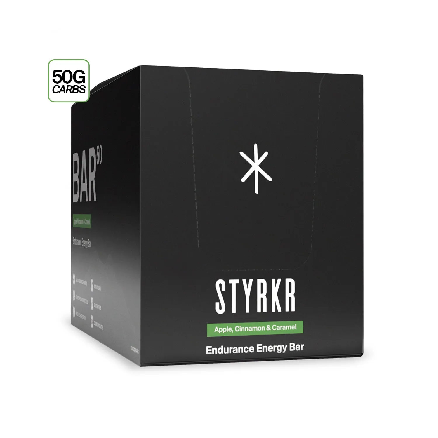 Styrkr BAR50 Apple Cinnamon Caramel energibar 12-pack 50 g kolhydrater