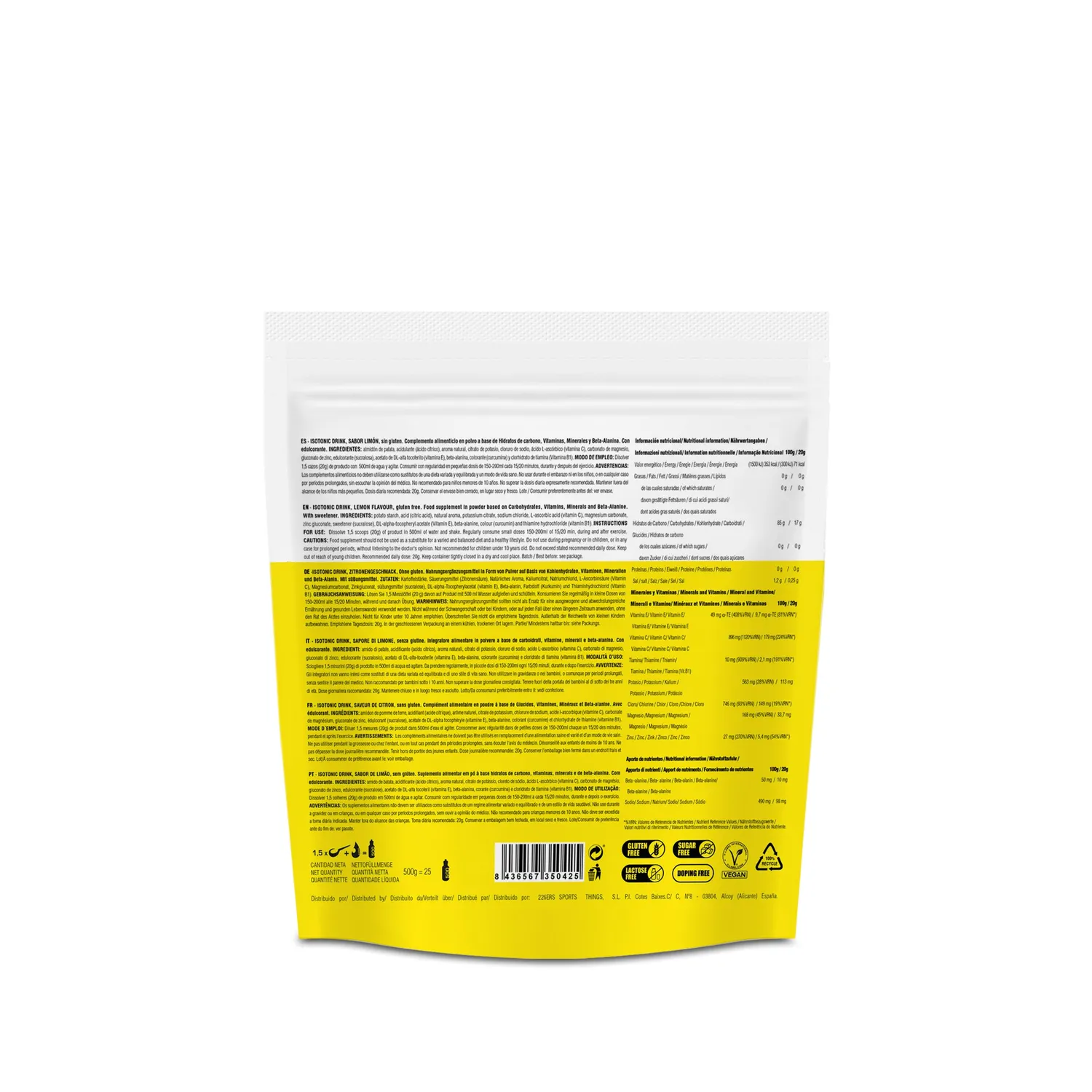 226ERS Isotonic Drink sportdryck 500g citron elektrolyter