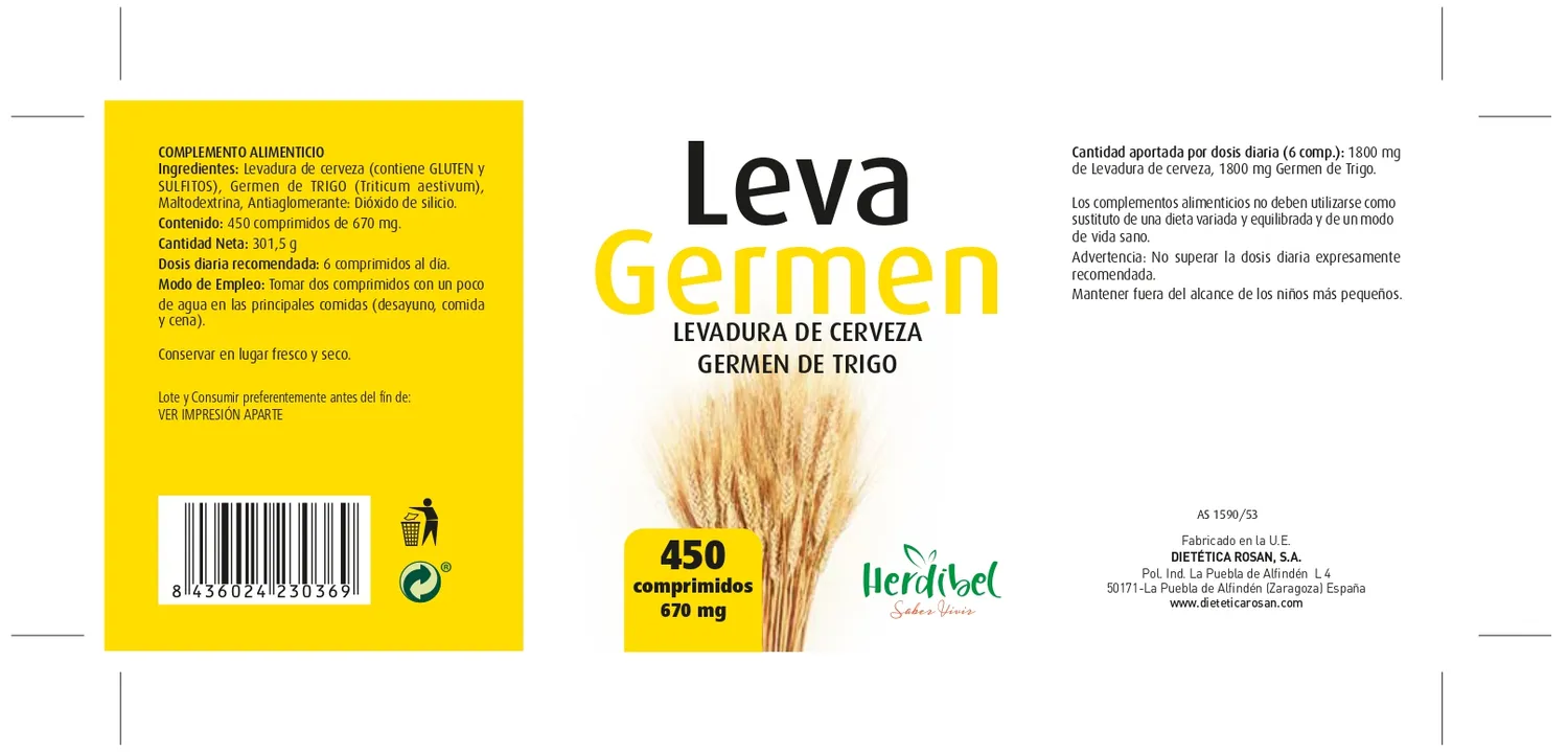 Herdibel Leva-Germen tabletter 450 st proteinrika