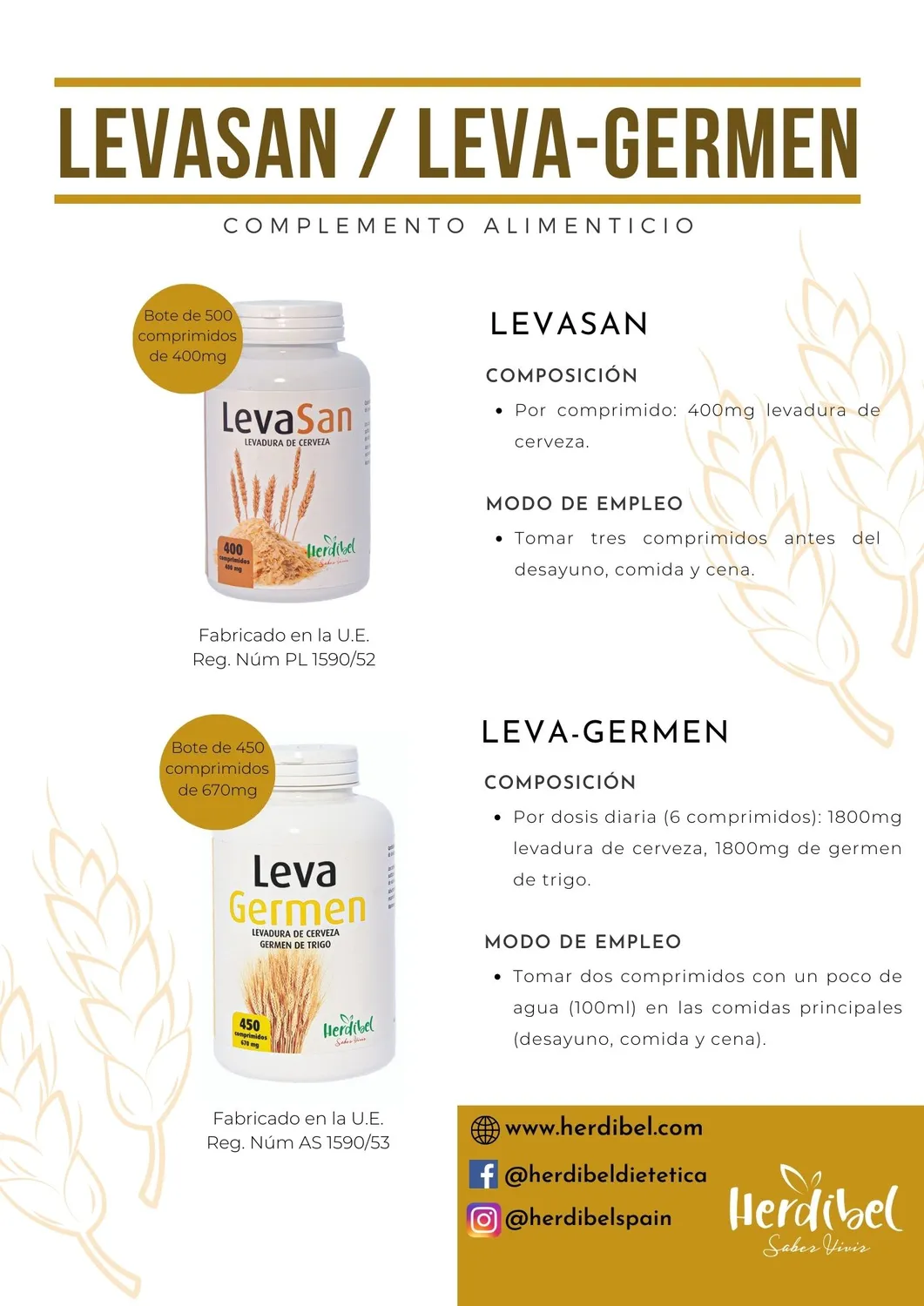 Herdibel Leva-Germen tabletter 450 st proteinrika