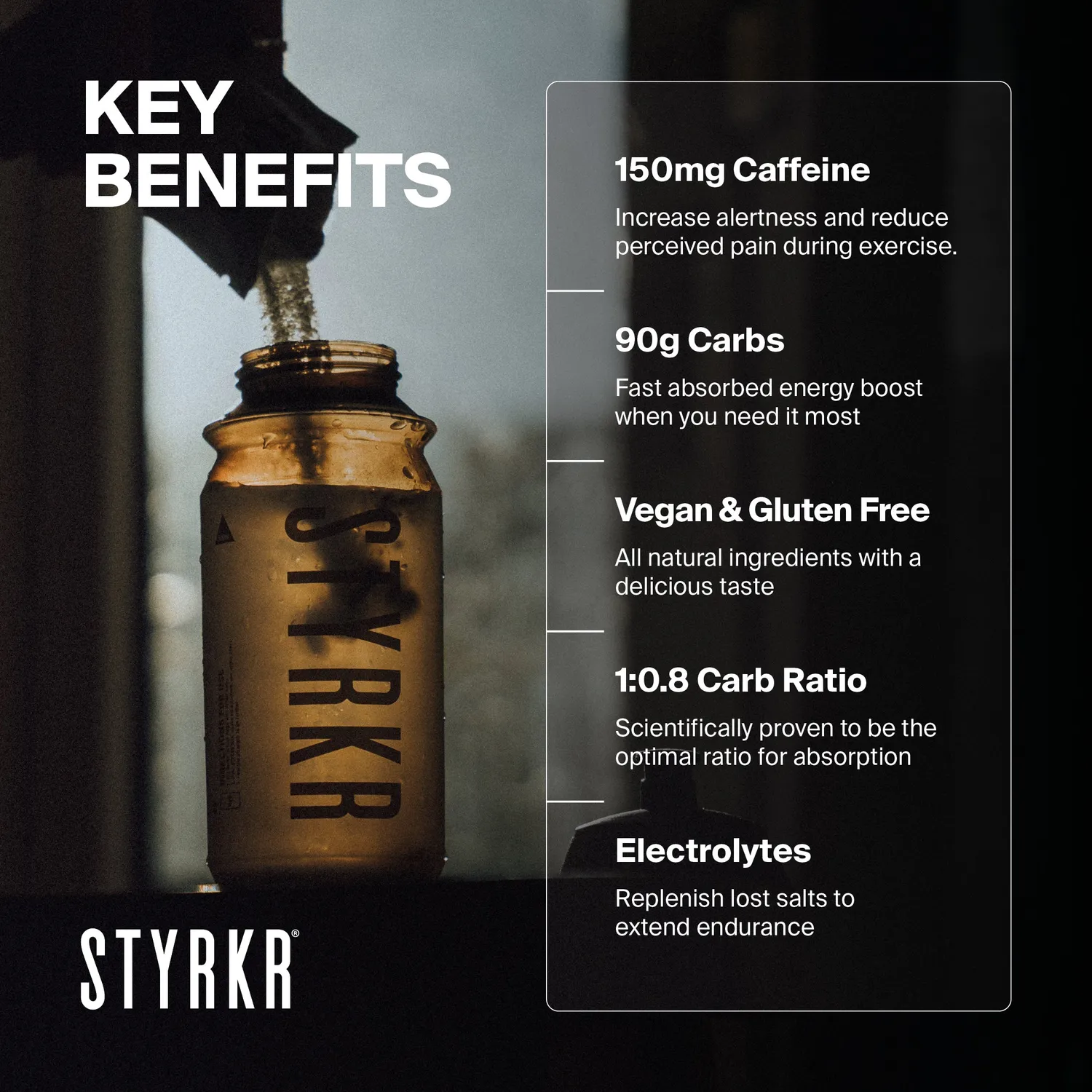 Styrkr MIX90 sportdryck koffein 12-pack 90g kolhydrater
