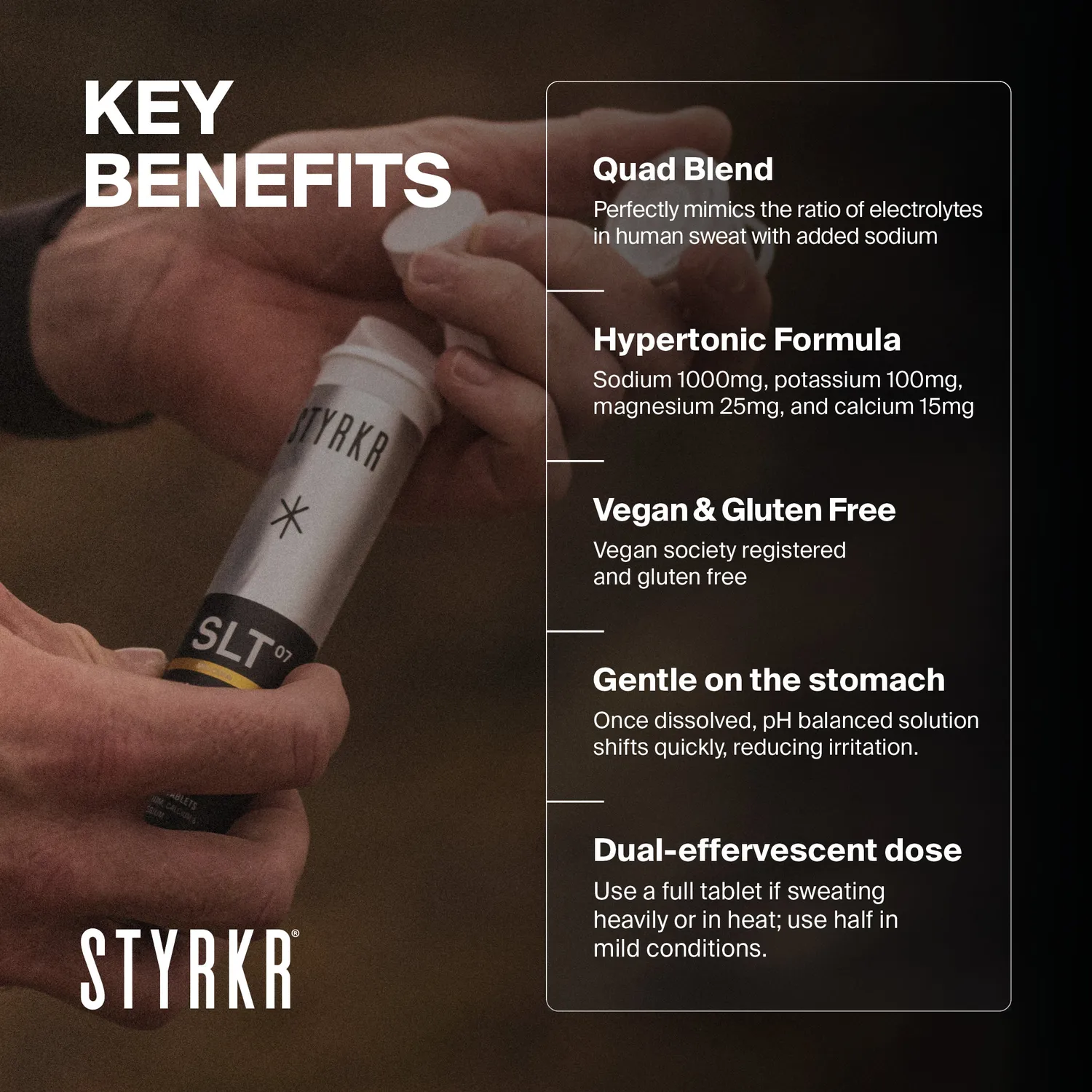 Styrkr SLT07 elektrolyttabletter citrus 3-pack 1000 mg