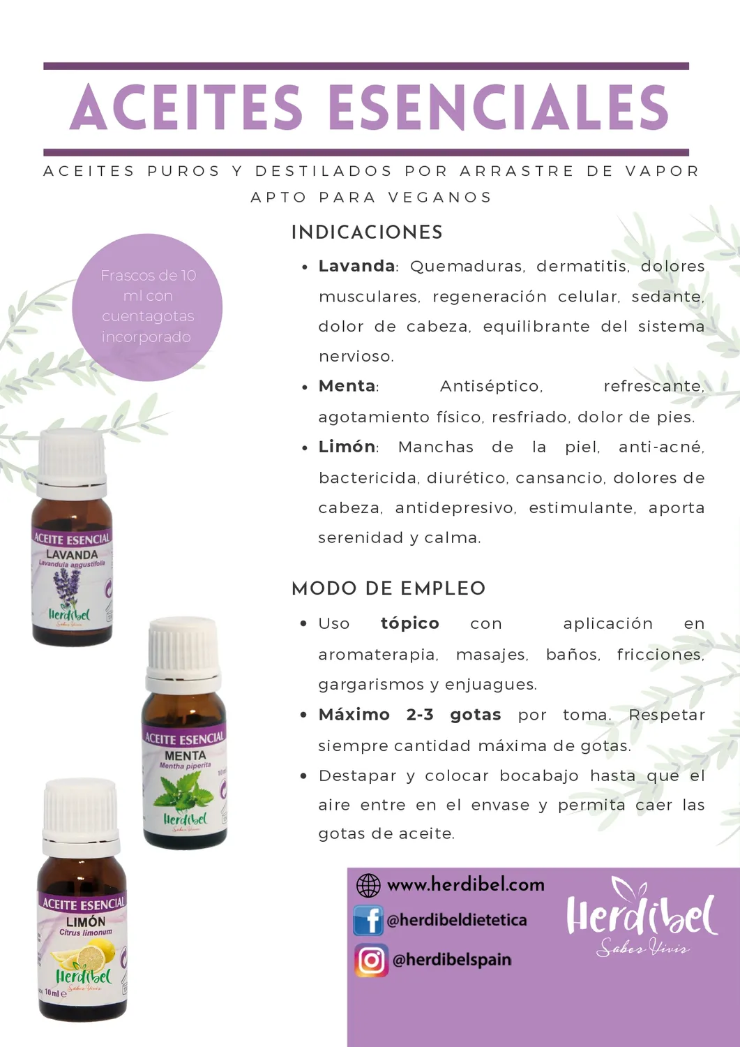 Herdibel Lavendel eterisk olja 10 ml avslappnande