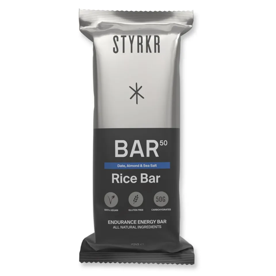 Styrkr BAR50 energibar dadlar mandel havssalt 12-pack