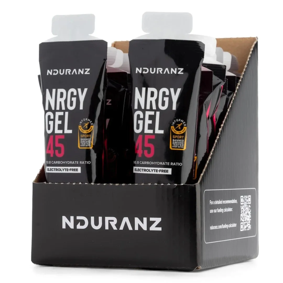 Nduranz Nrgy Gel 45 energigel Hallon utan elektrolyter kolhydrat