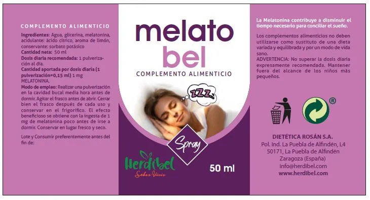 Herdibel Melatobel melatonin spray 50 ml sömn