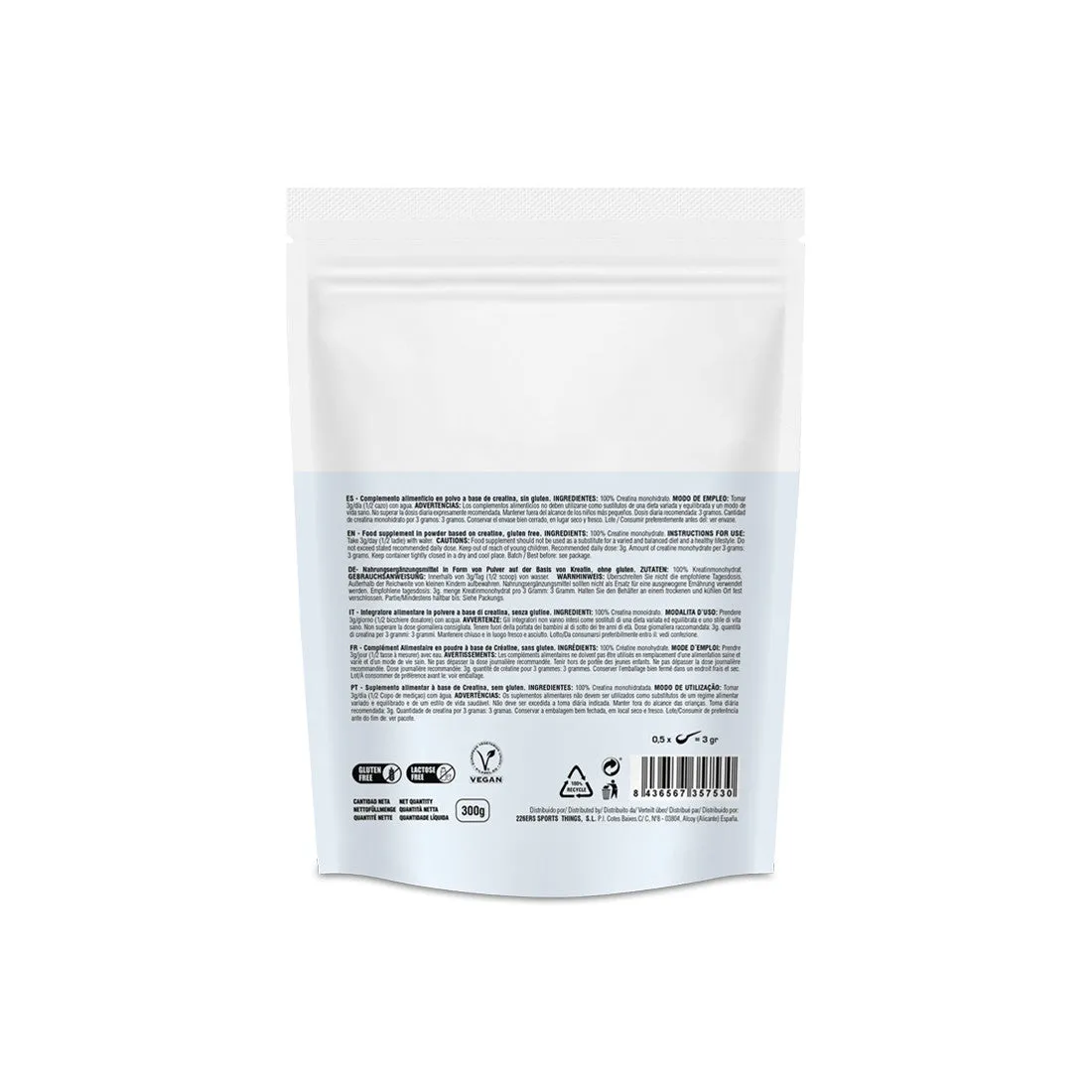 226ERS Creatina kreatinpulver 300 g monohydrat