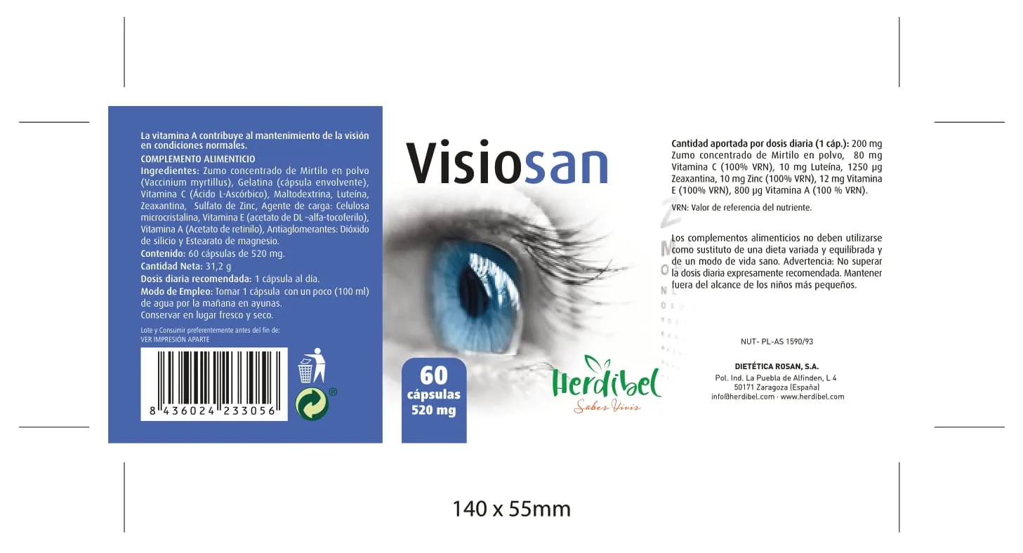 Herdibel Visiosan ögonkapslar 60 st lutein