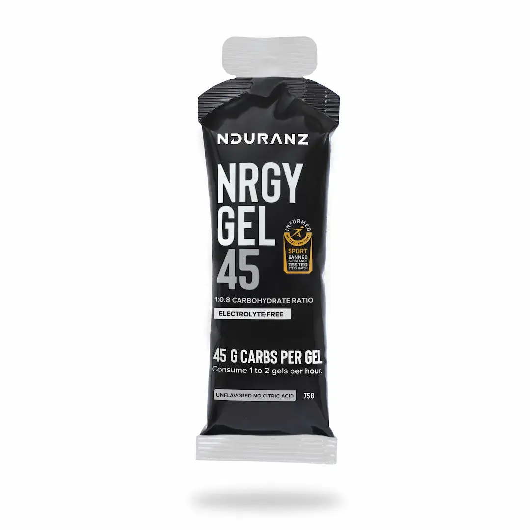 Nduranz Nrgy Gel 45 energigel Hallon utan elektrolyter kolhydrat