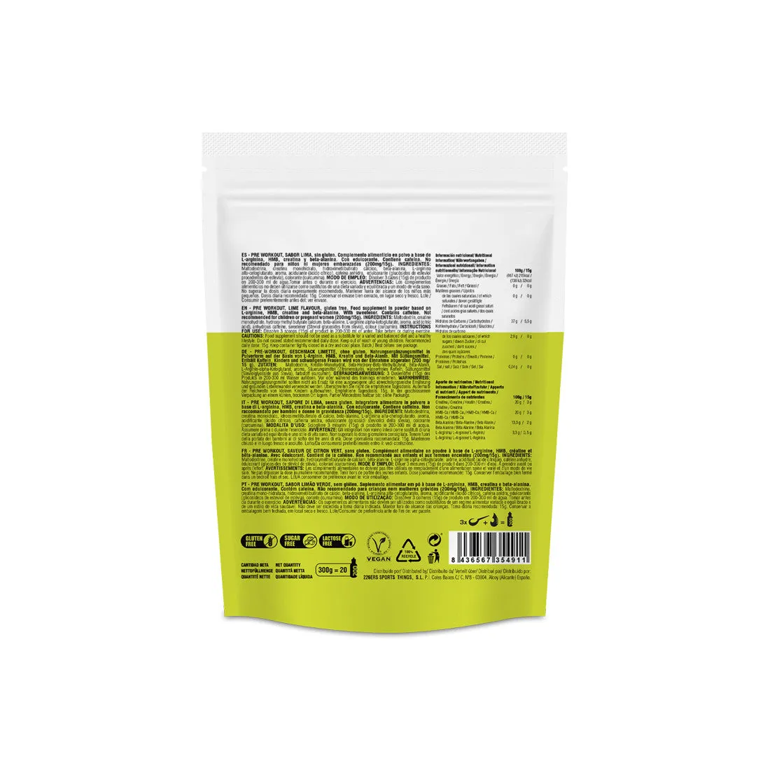 226ERS Pre Workout pre-workout lime 300 g med kreatin