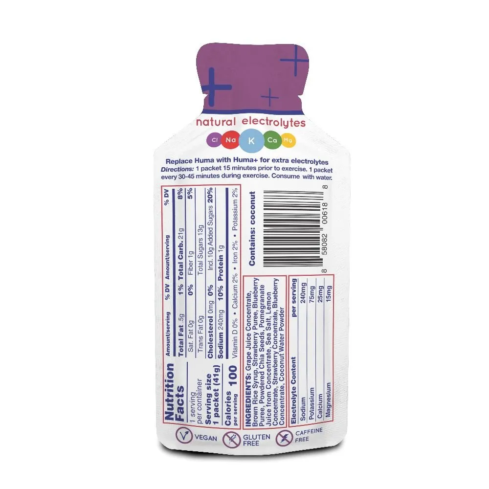 Hüma Plus energigel singelpack elektrolyter