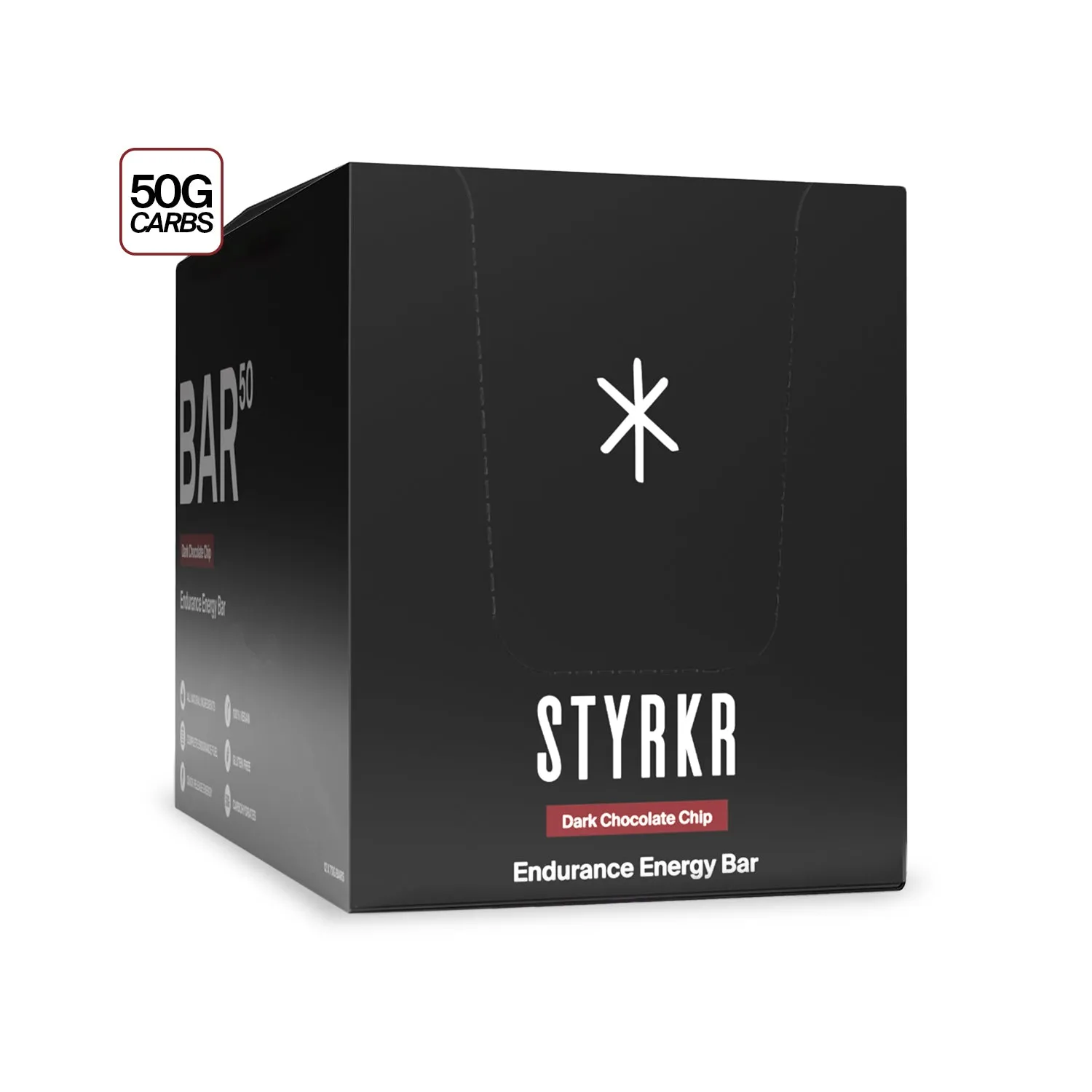 Styrkr BAR50 Dark Chocolate Chip energibar 12-pack 50 g