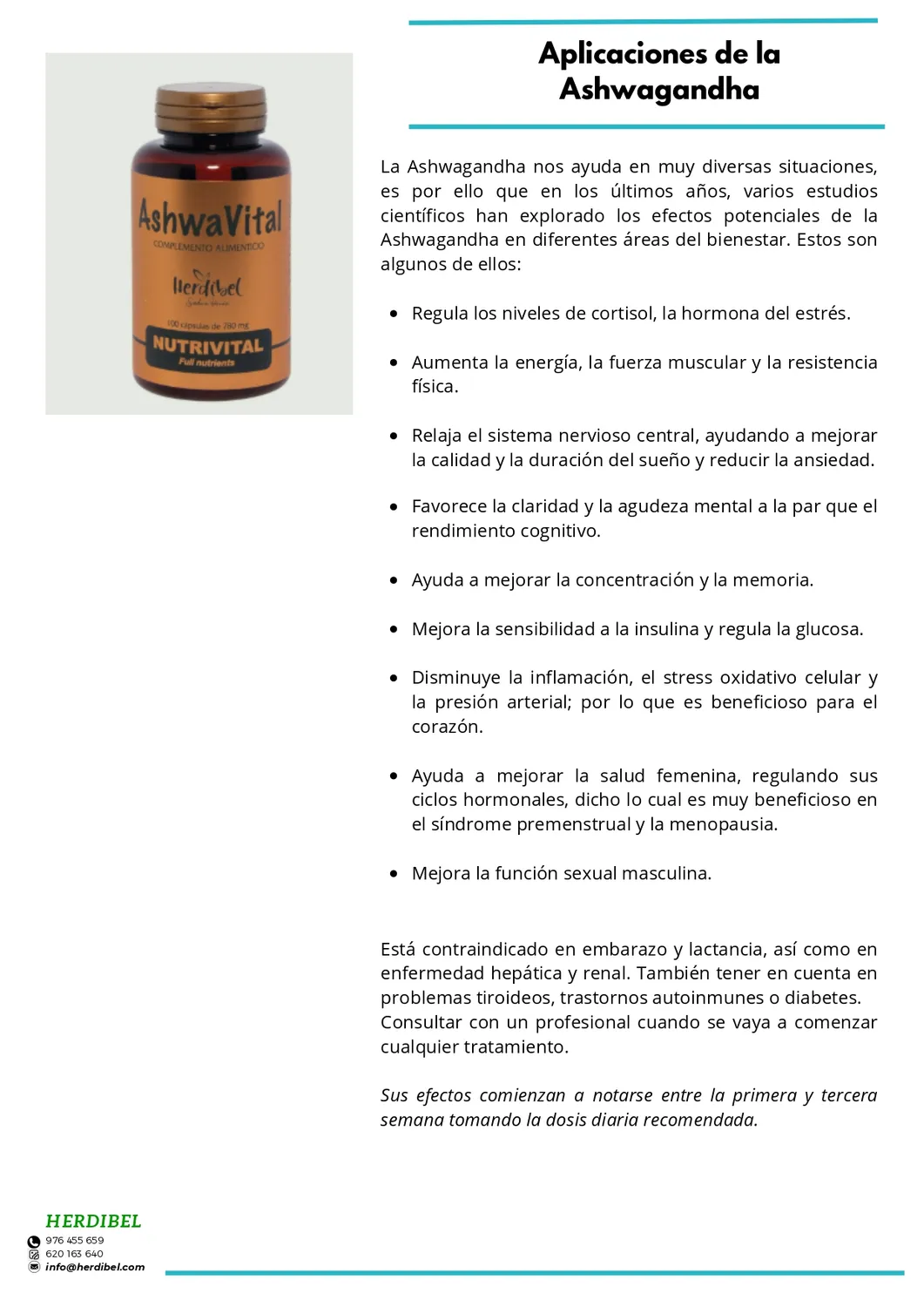 Herdibel Ashwavital ashwagandha kapslar 100 st 780 mg