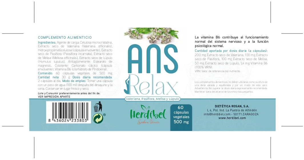Herdibel ANS Relax kapslar 60 st avslappning