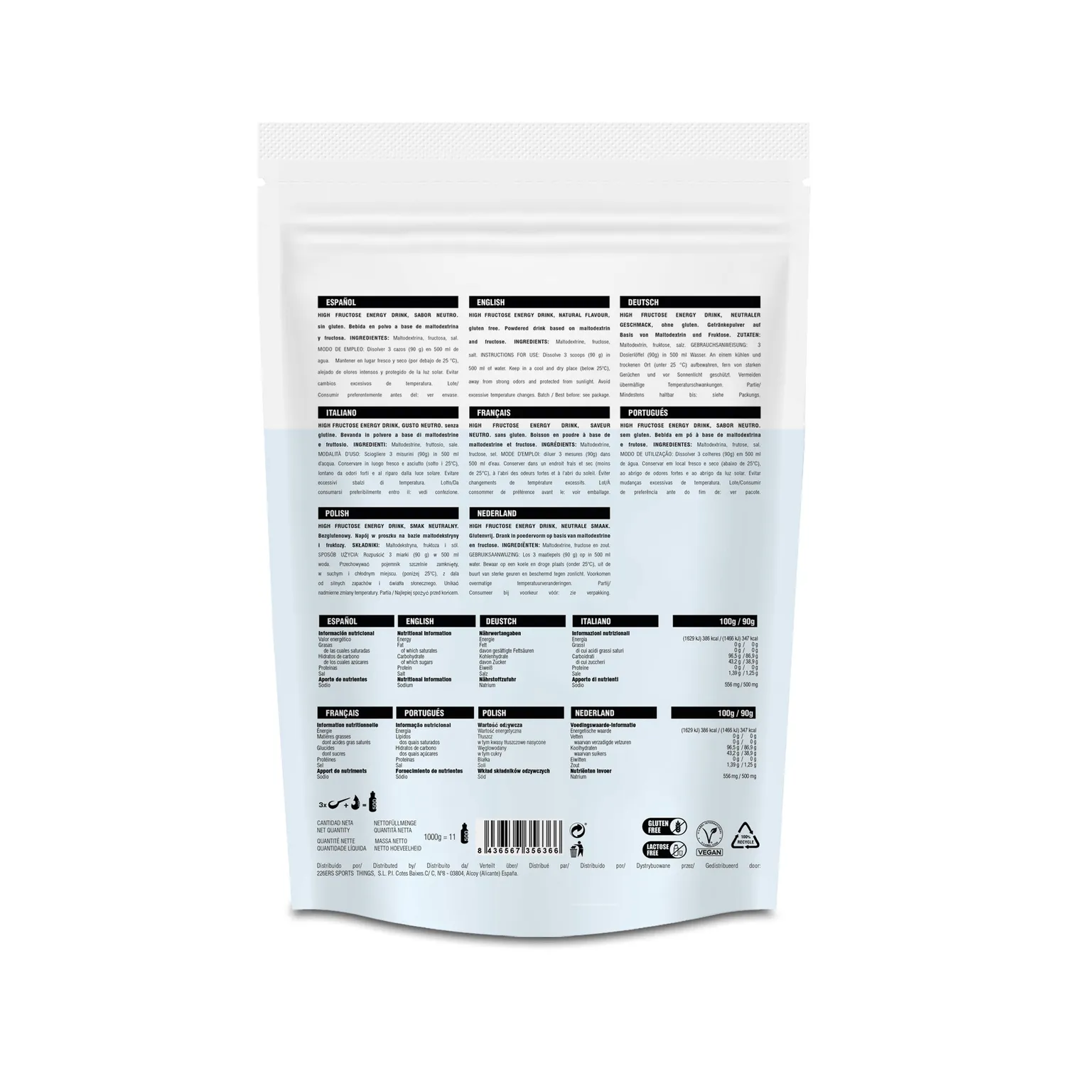 226ERS High Fructose energidryck 1kg kolhydrater