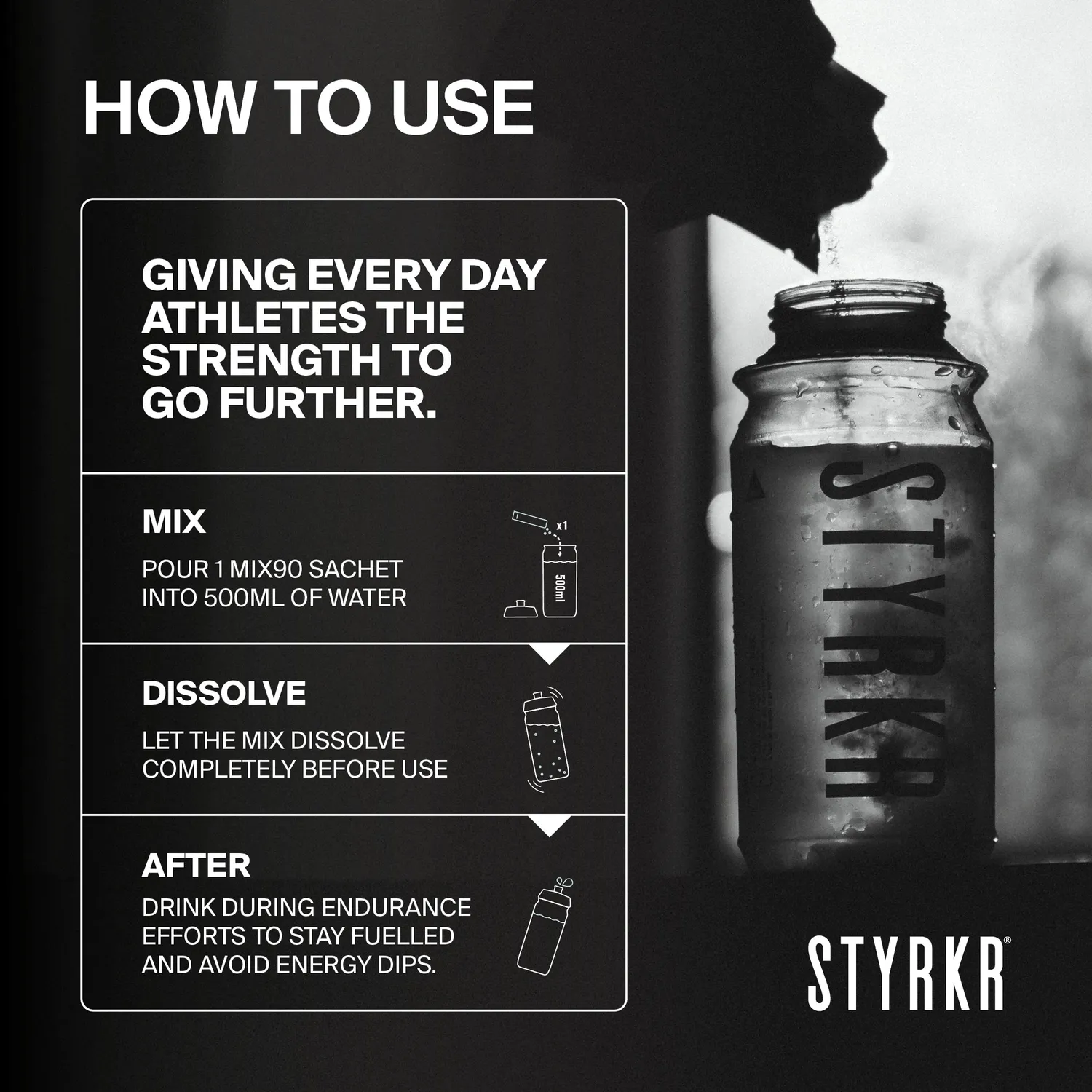 Styrkr MIX90 sportdryck koffein 12-pack 90g kolhydrater