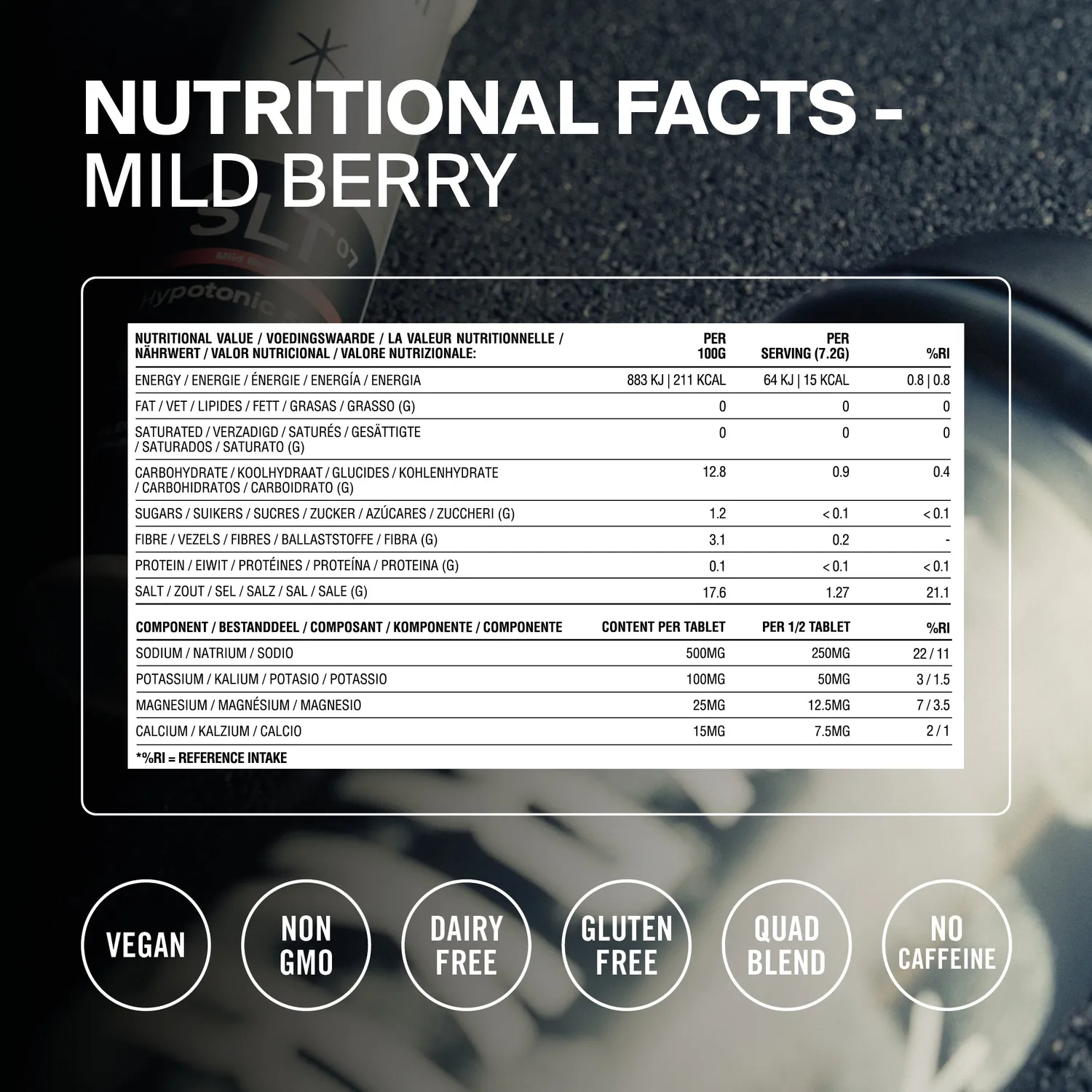 Styrkr SLT07 vätskeersättningstabletter mild berry 6-pack