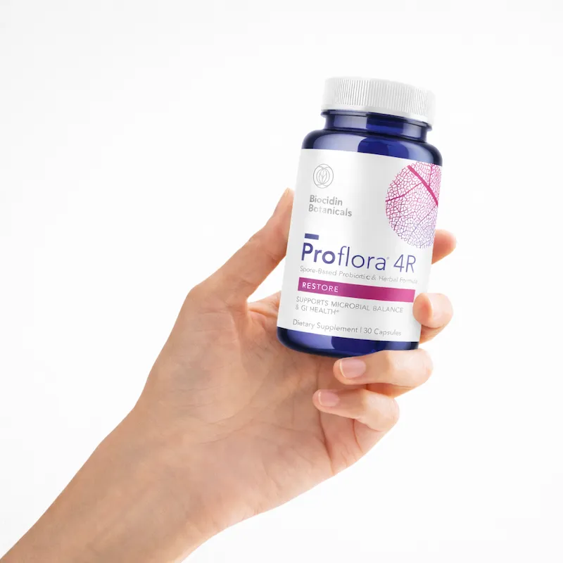 Biocidin Botanicals Proflora 4R probiotika 30 kapslar spor