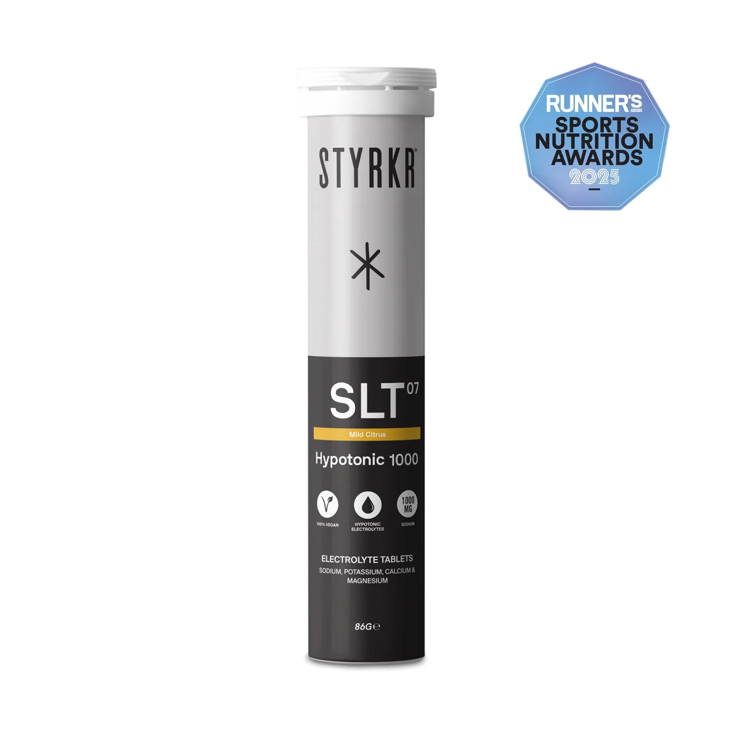 Styrkr SLT07 Mild Citrus vätsketabletter 6-pack tuber natrium