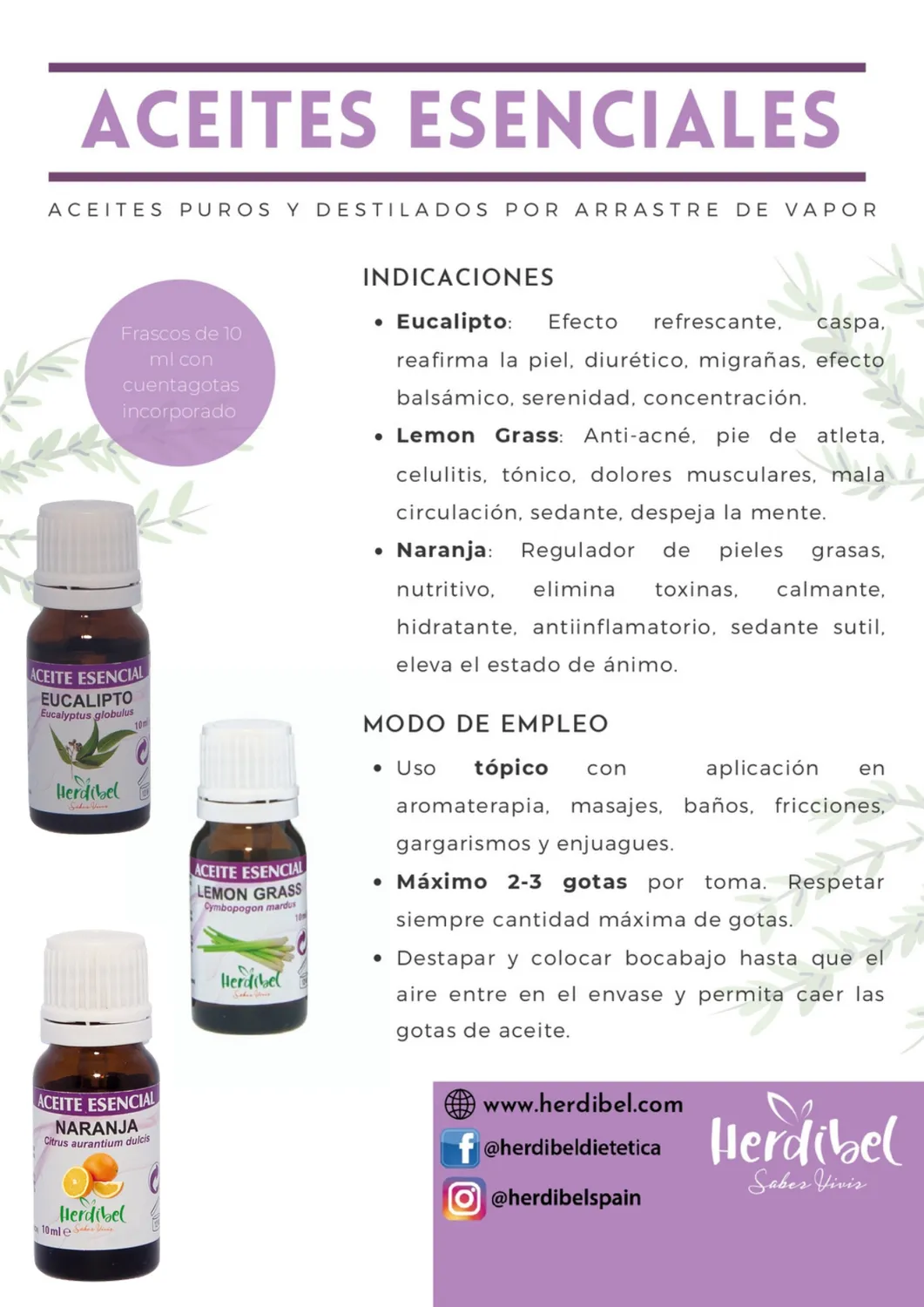 Herdibel Lemongrass eterisk olja 10 ml citrongräs