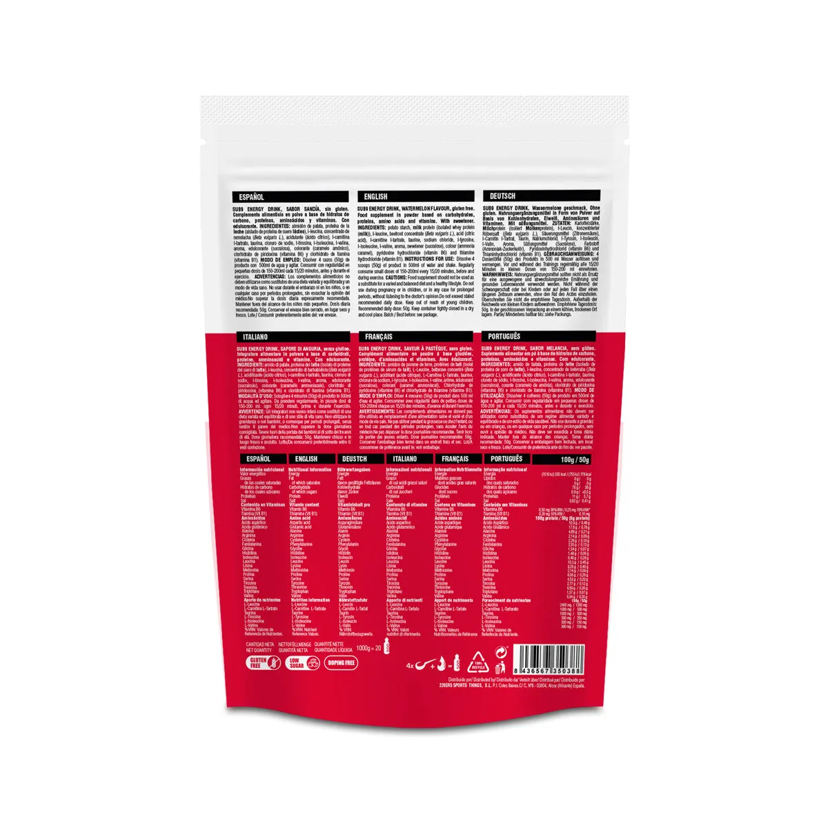 226ERS Sub9 Energy Drink sportdryck 1kg vattenmelon