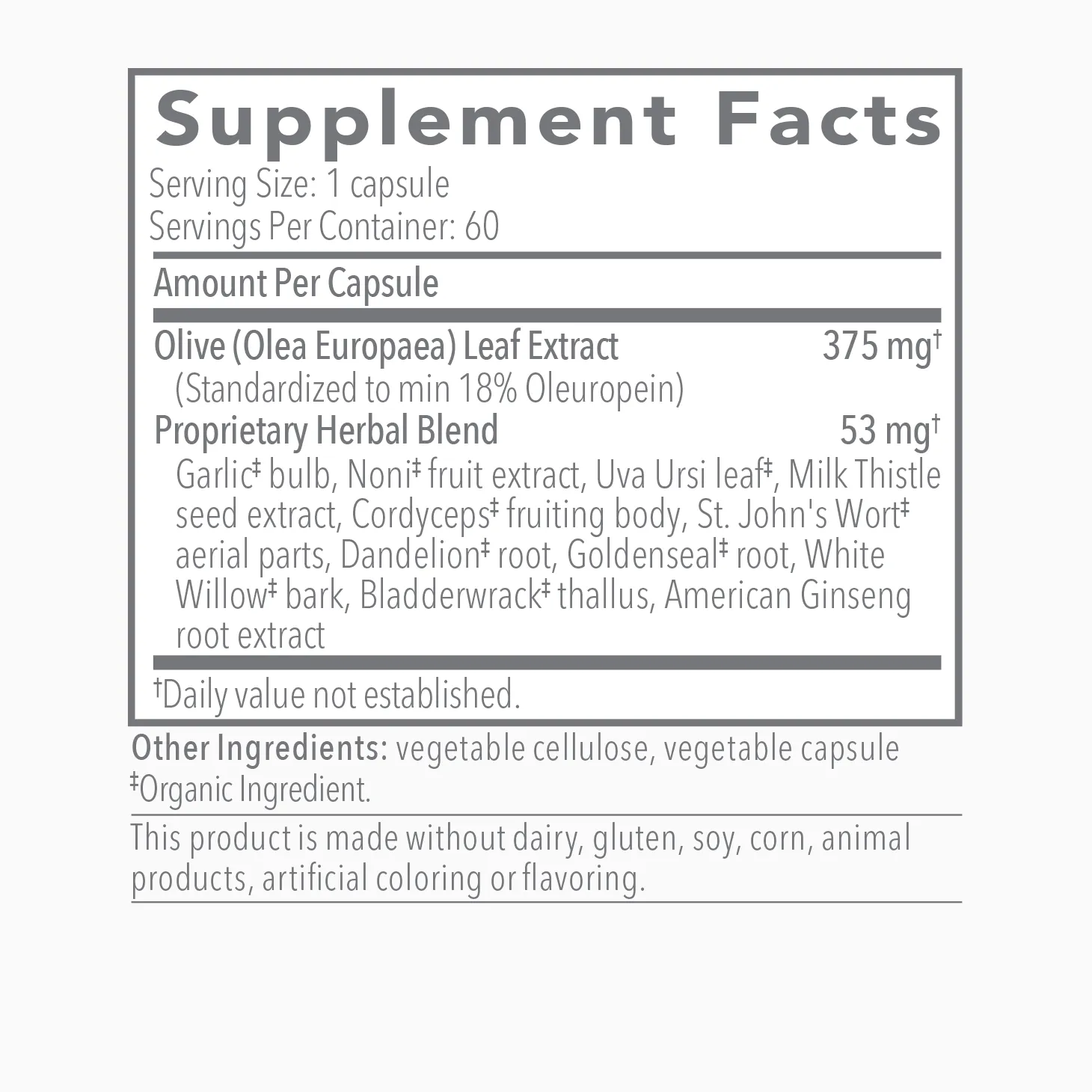 Biocidin Botanicals Olivirex olivblad 60 kapslar immun