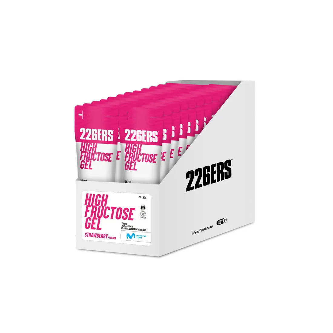 226ERS High Fructose energigel körsbär koffein 24x80g