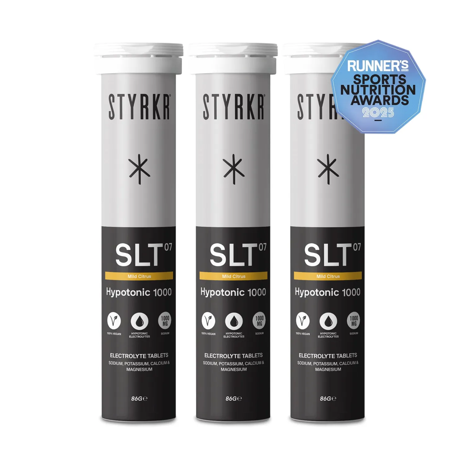 Styrkr SLT07 elektrolyttabletter citrus 3-pack 1000 mg