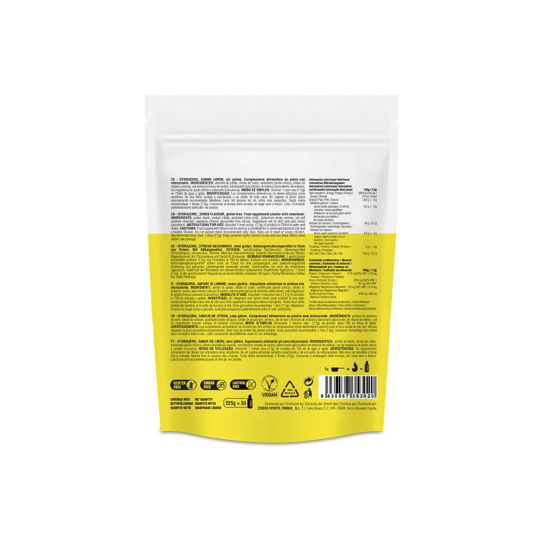 226ERS Hydrazero elektrolytdryck jordgubb 225 g